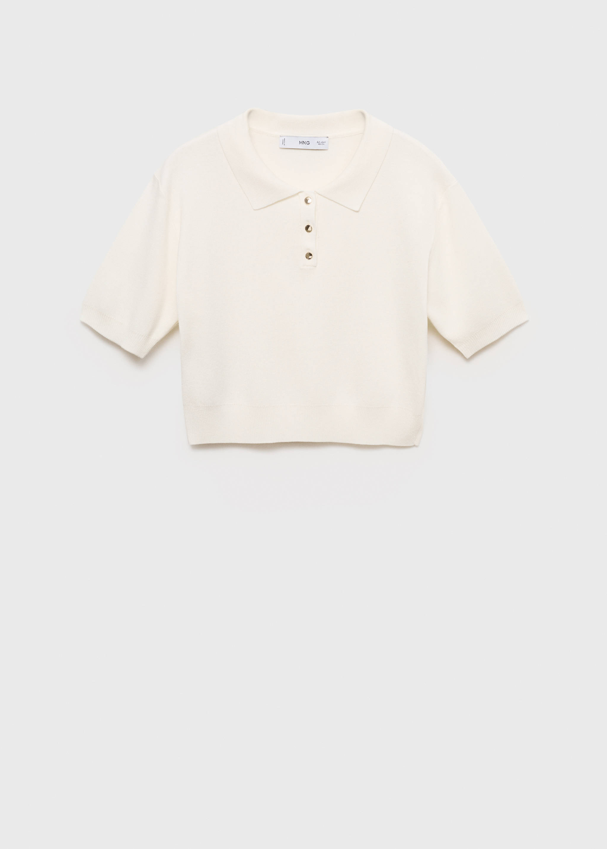 Cropped knitted polo shirt - Article without model