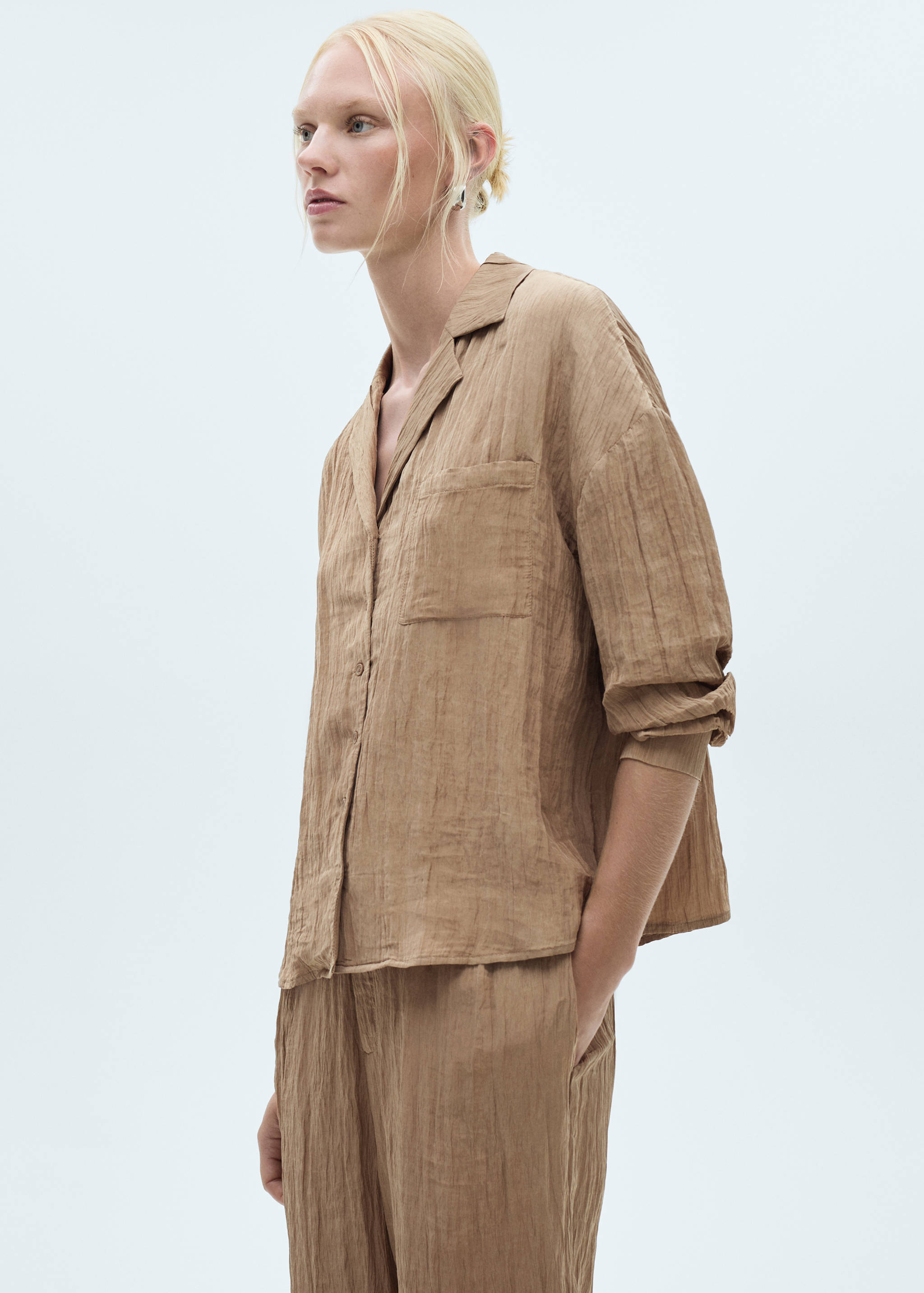 Pocket textured shirt - Medium plane