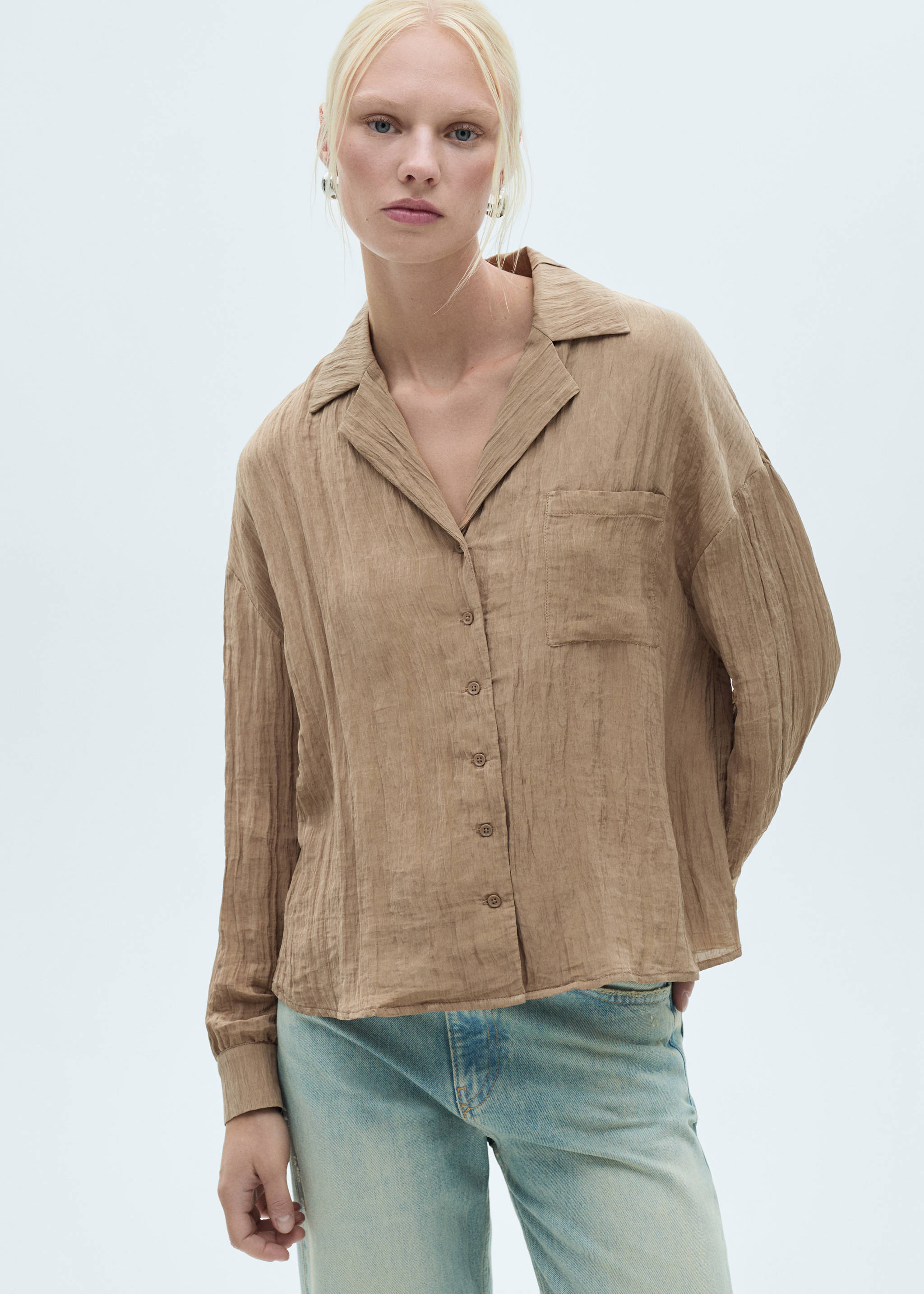 Pocket textured shirt - Details of the article 2