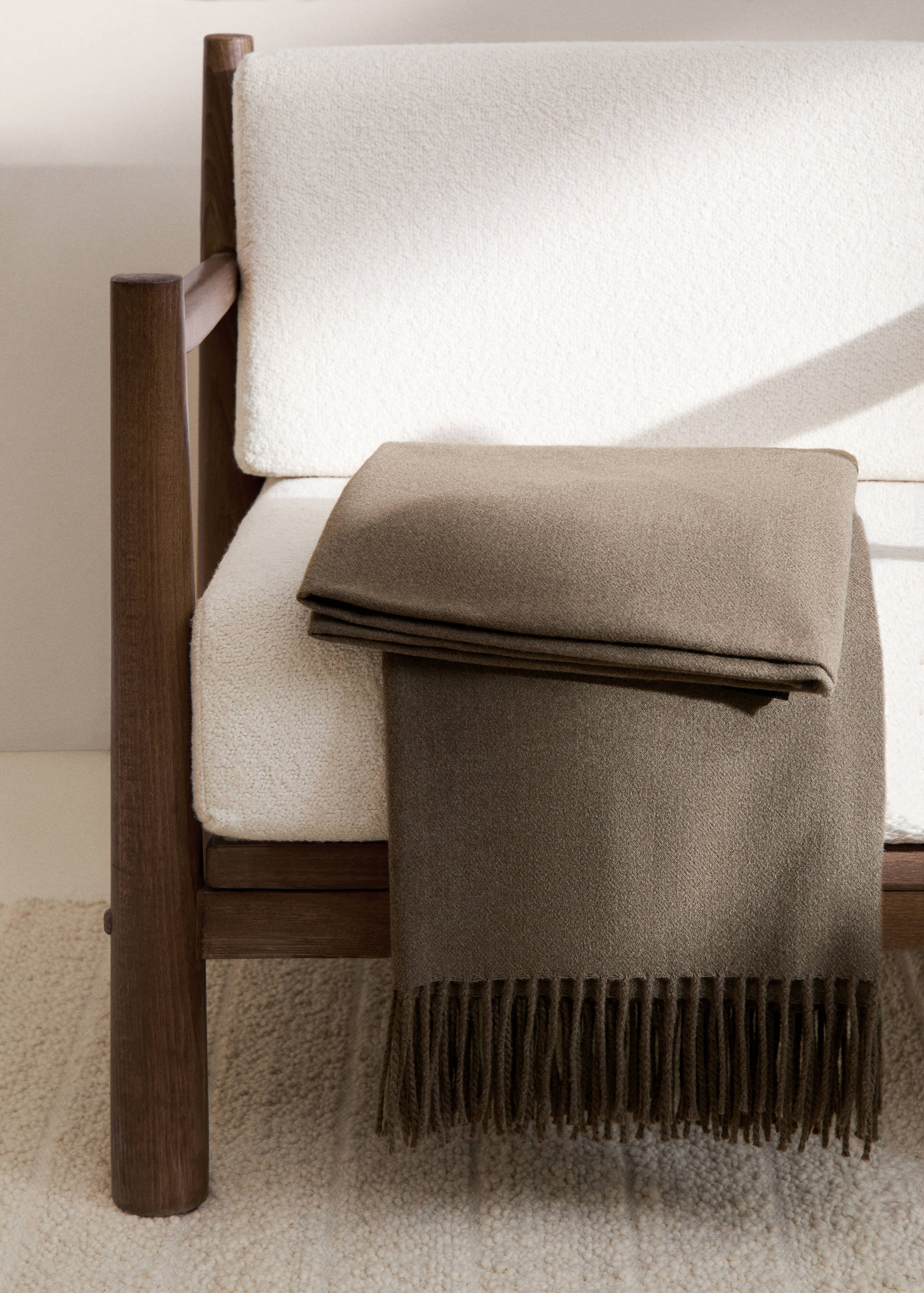 Einfarbige Decken mit Fransen 130 x 180 cm - Allgemeine Ansicht