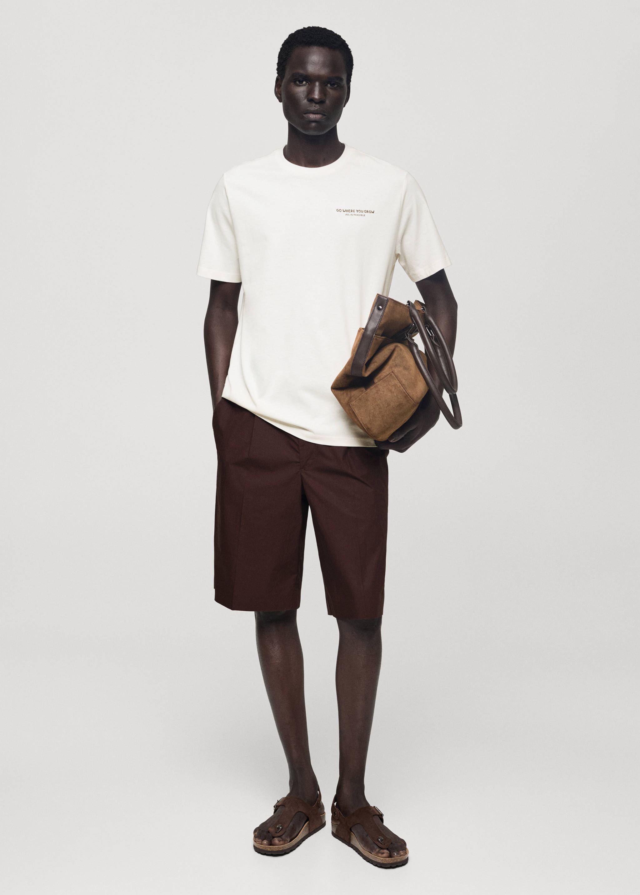 Bedrukt slim-fit T-shirt 100% katoen - Overzichtstekening