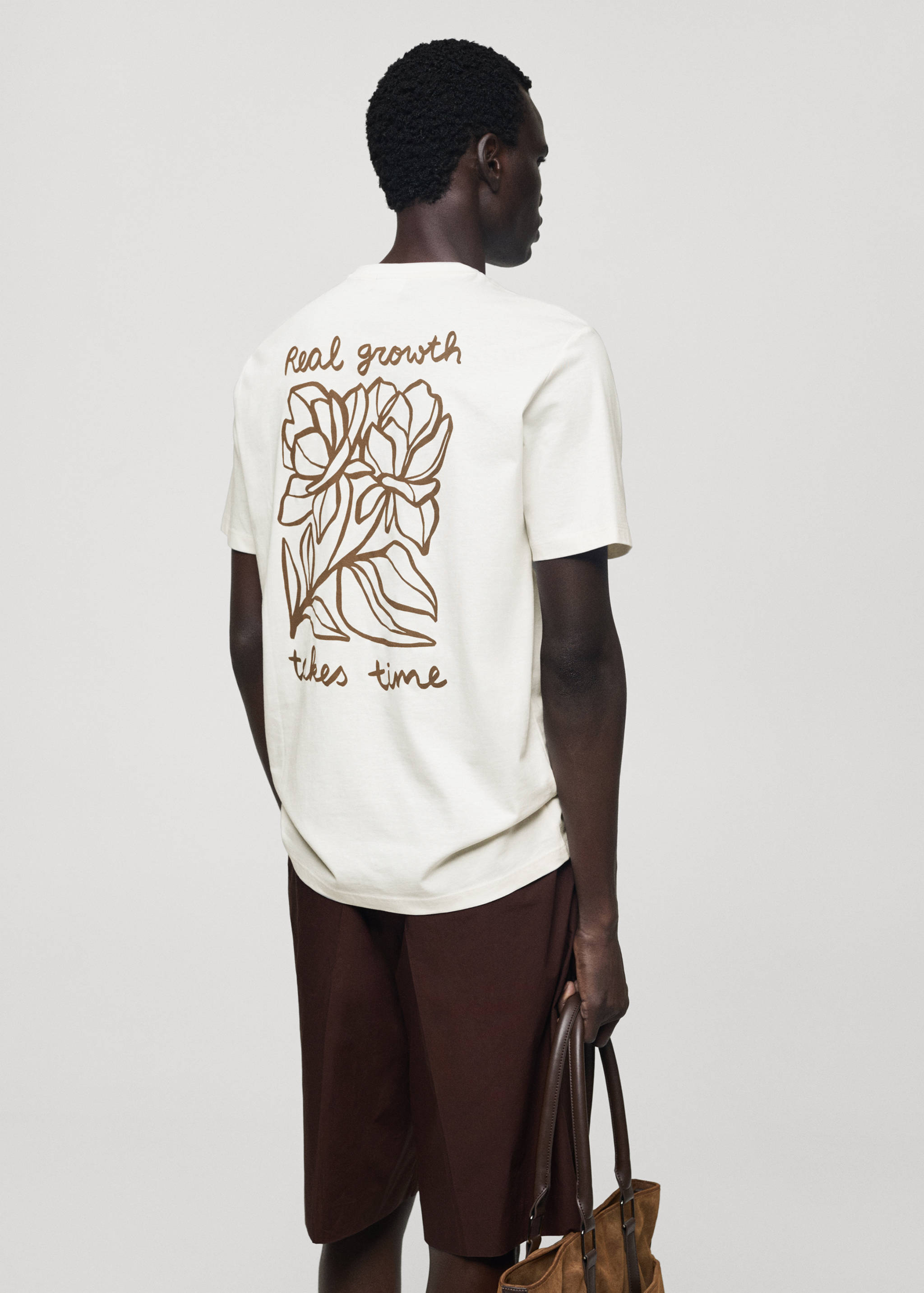 Bedrukt slim-fit T-shirt 100% katoen - Achterkant van het artikel