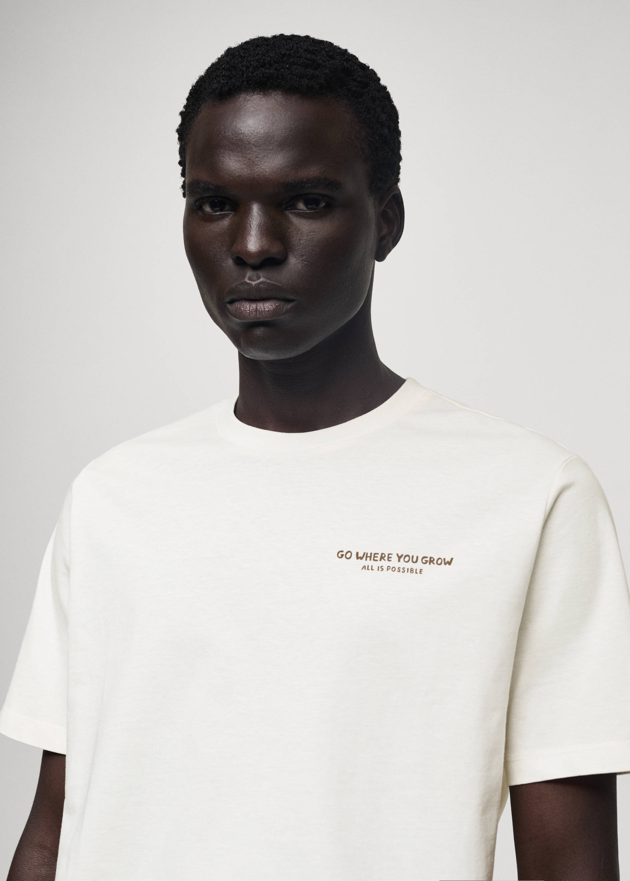 Bedrukt slim-fit T-shirt 100% katoen - Detail van het artikel 1