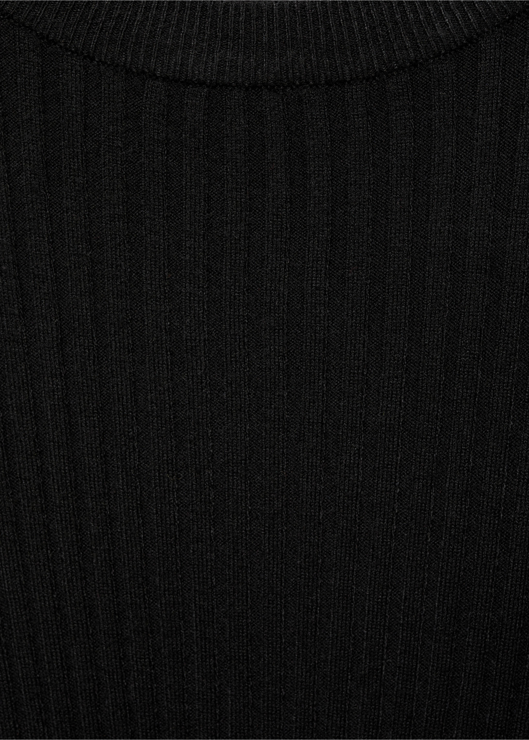 Ribbed short dress - Details of the article 8, Black. Ref: 77077664-00.
