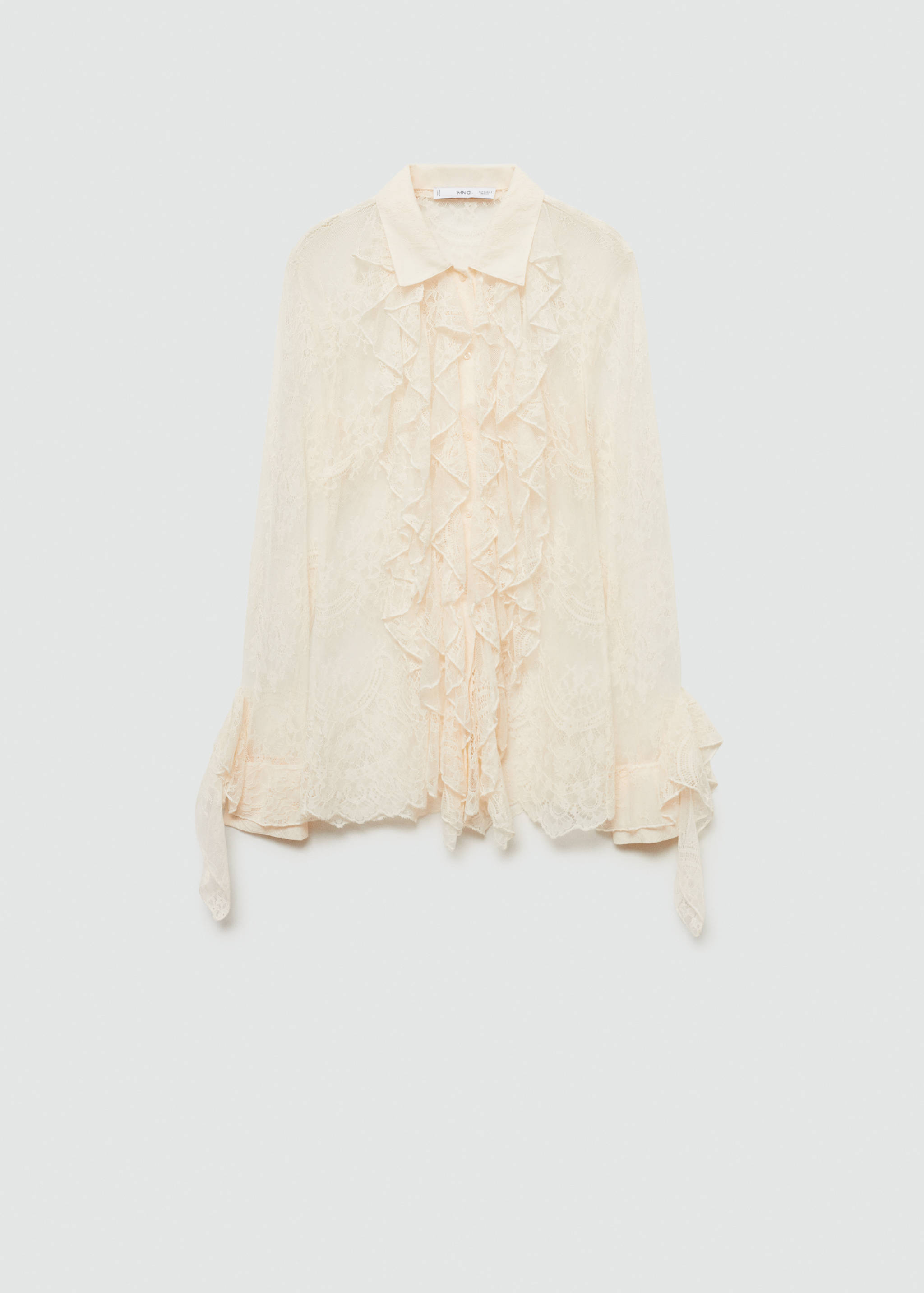 Ruffled guipure shirt - Article without model