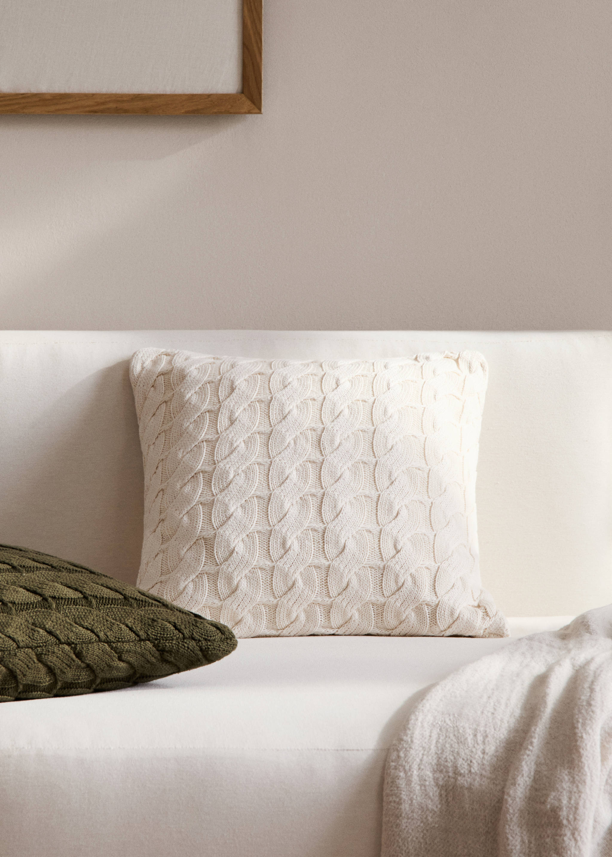 100% cotton braided knit cushion cover 17.7x17.7in - General plane