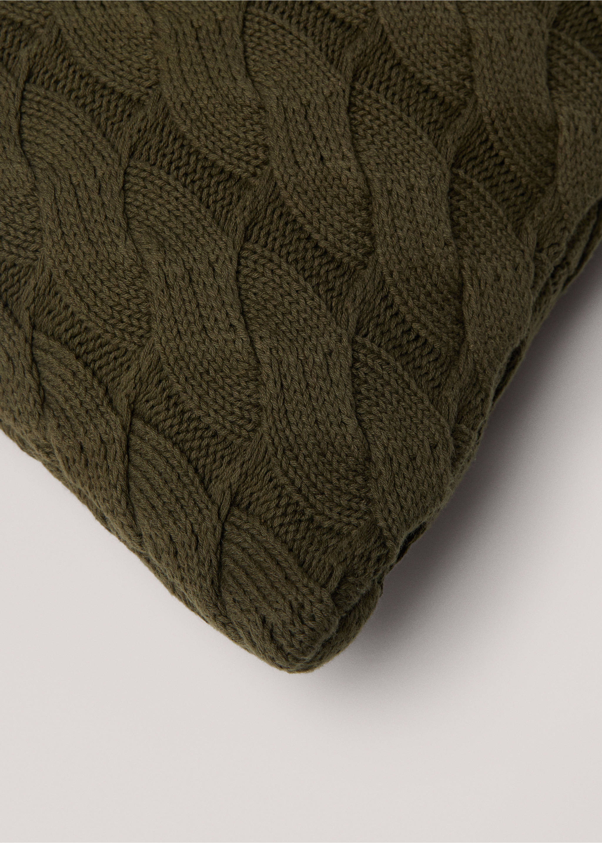 Housse de coussin 100 % coton maille torsadée 45x45 cm - Détail de l'article 1, Vert. Ref: 77077670-00.
