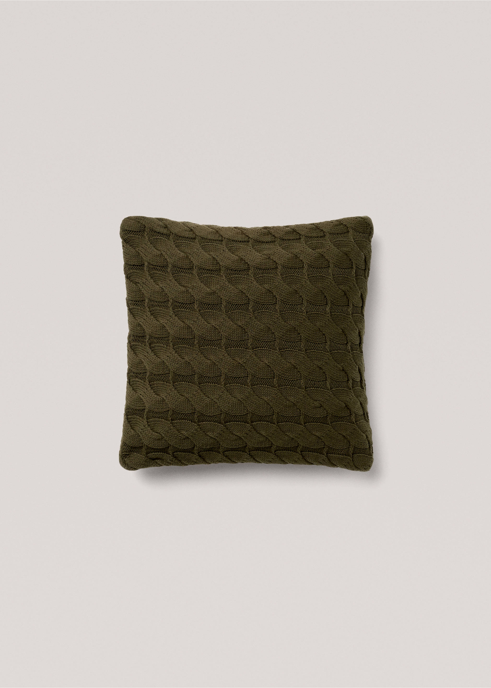 Housse de coussin 100 % coton maille torsadée 45x45 cm - Article sans modèle, Vert. Ref: 77077670-00.