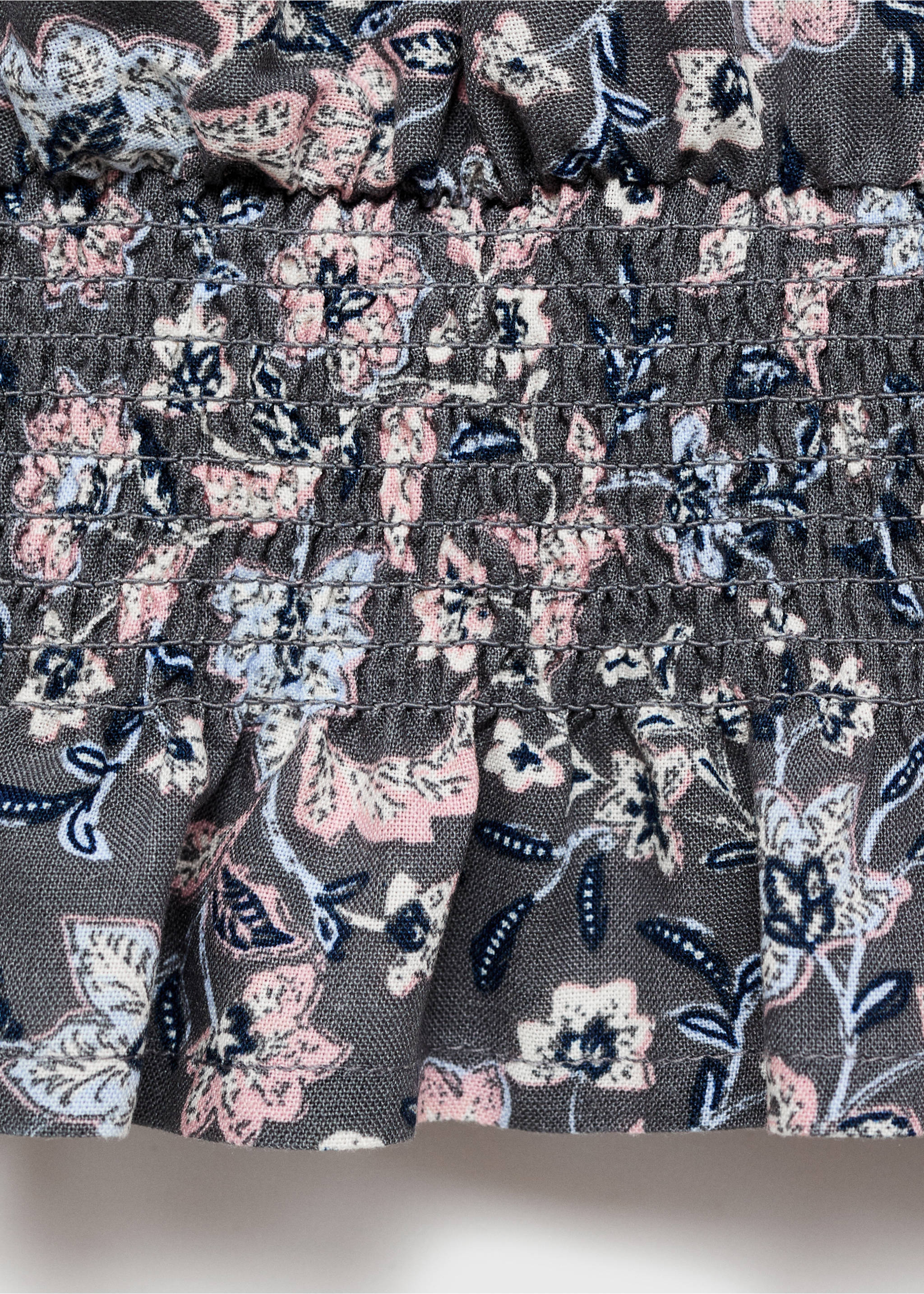 Bluzka w kwiaty - Szczegóły artykułu 8, Różowy. Ref: 77077671-00.