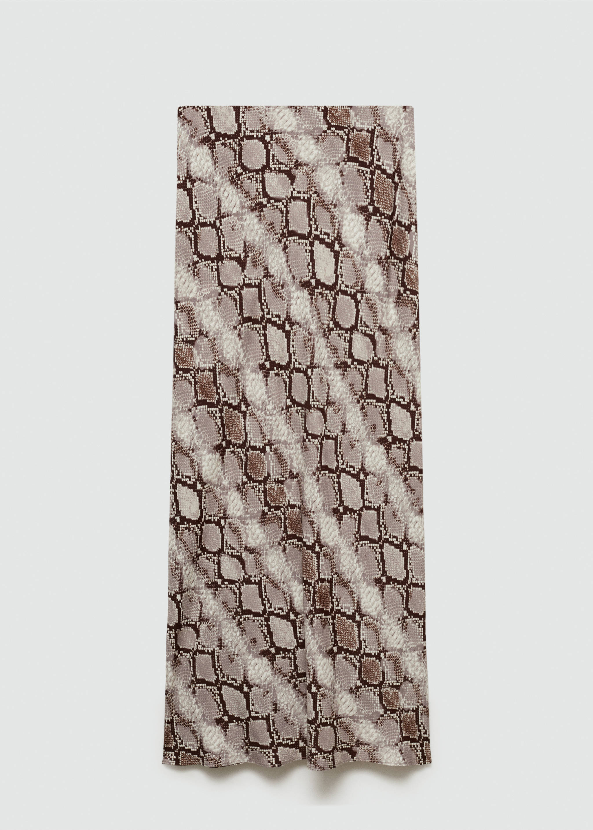 Long animal-print skirt - Article without model, Brown. Ref: 77077674-00.