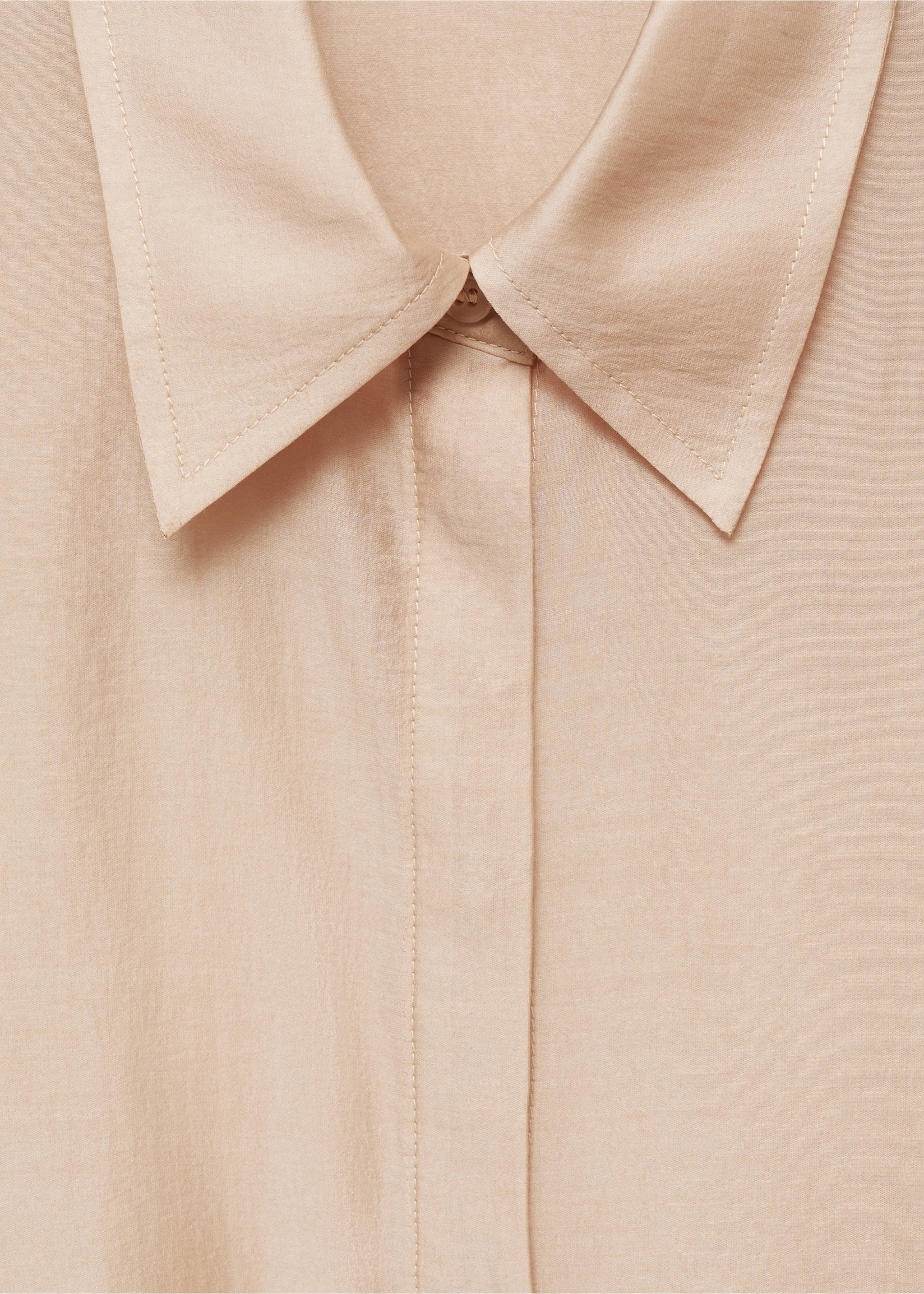 Satin lyocell shirt - Details of the article 8, Beige. Ref: 77077680-00.