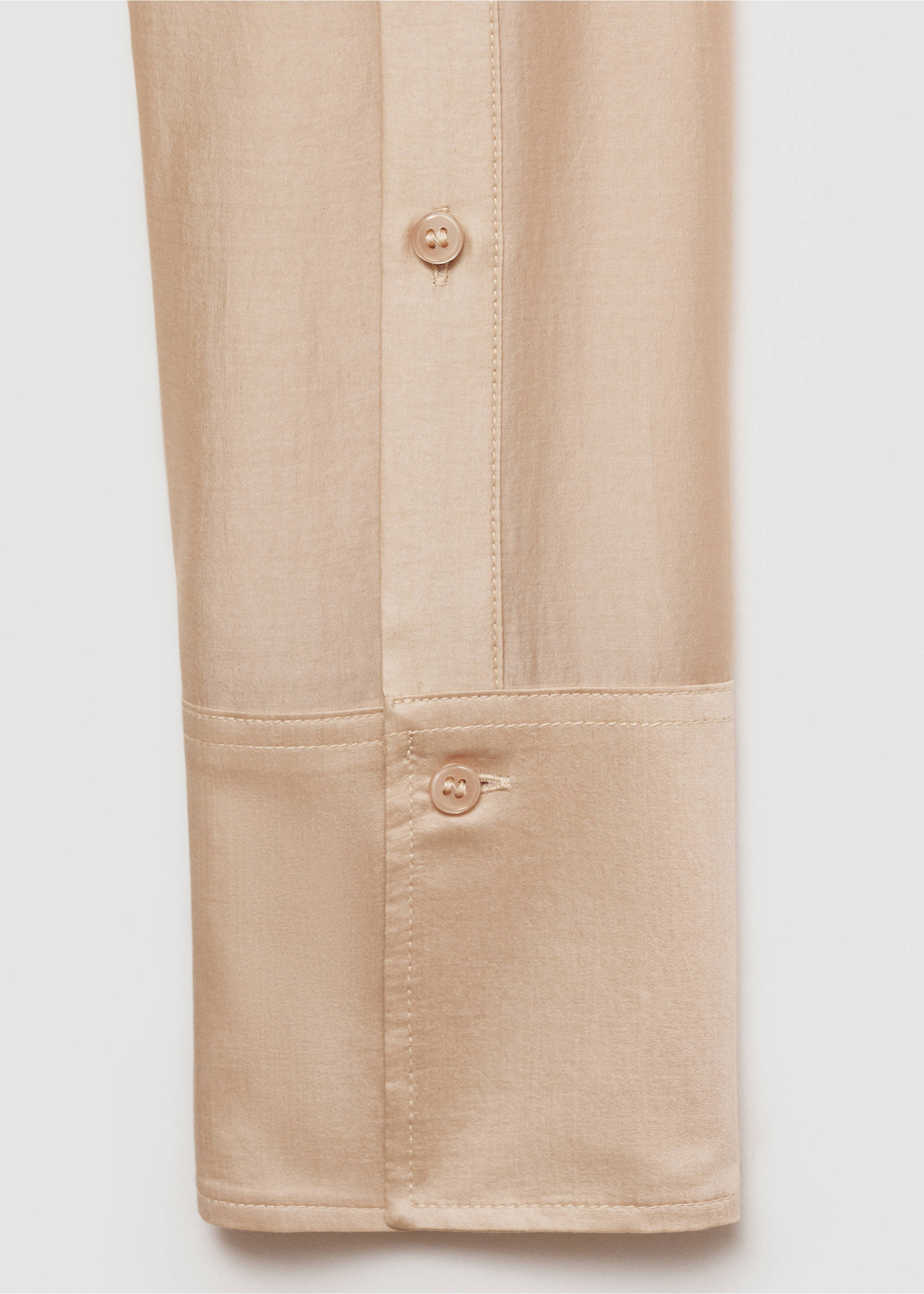 Satin lyocell shirt - Details of the article 0, Beige. Ref: 77077680-00.