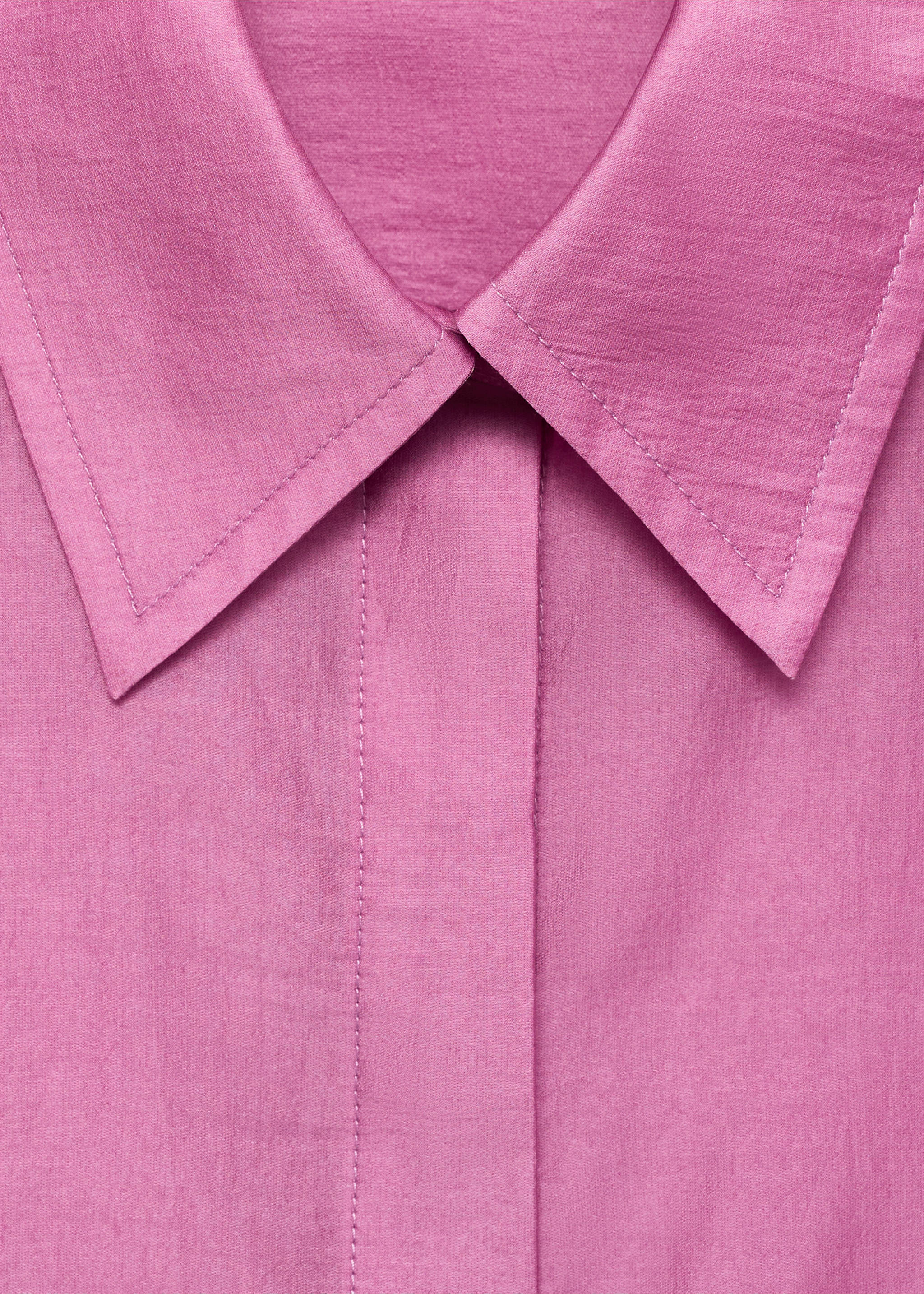 Satin lyocell shirt - Details of the article 8, Pink. Ref: 77077680-00.