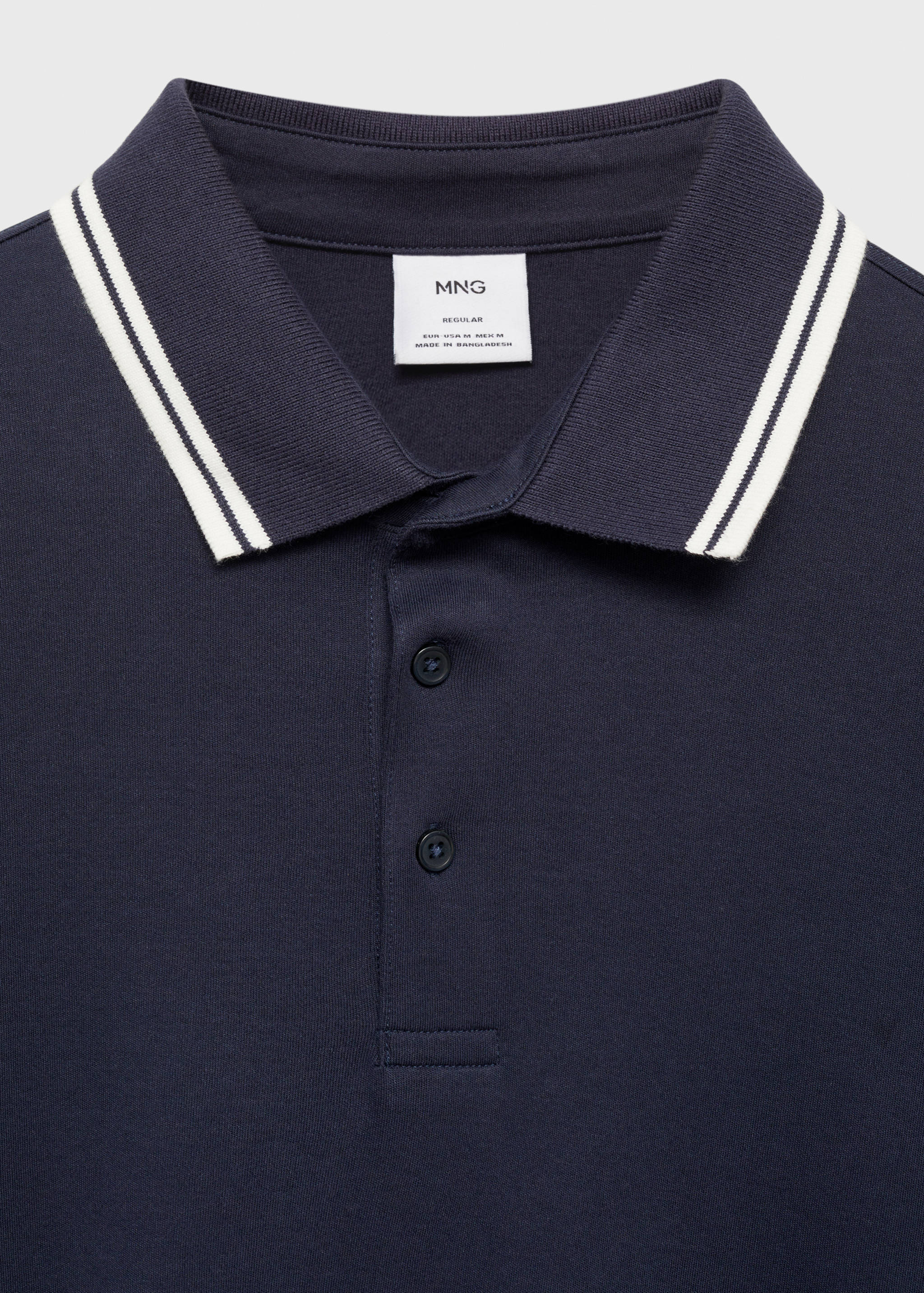100% cotton polo shirt with contrast piping - Details of the article 8