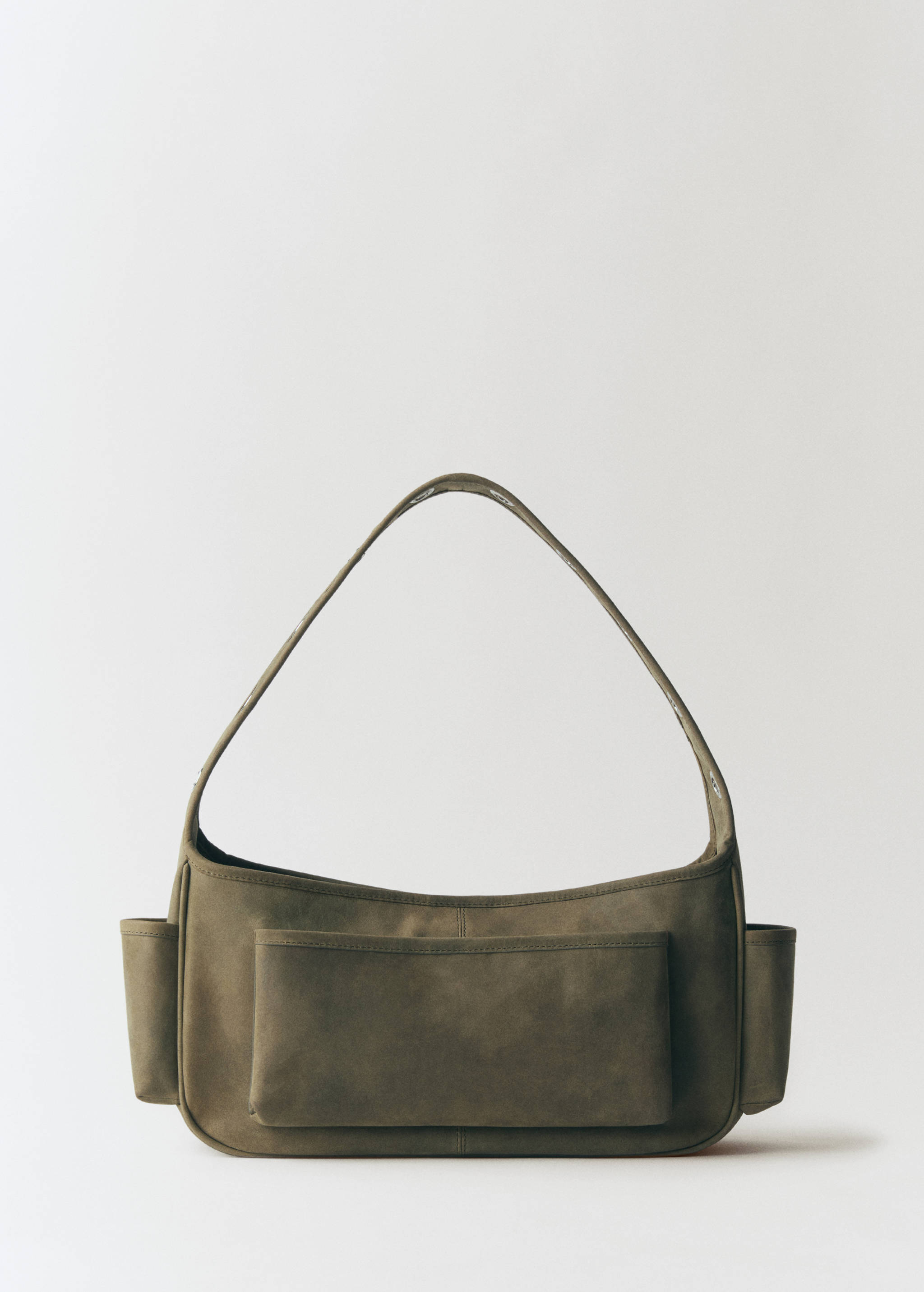 Leather bag with studs and pockets - Article without model