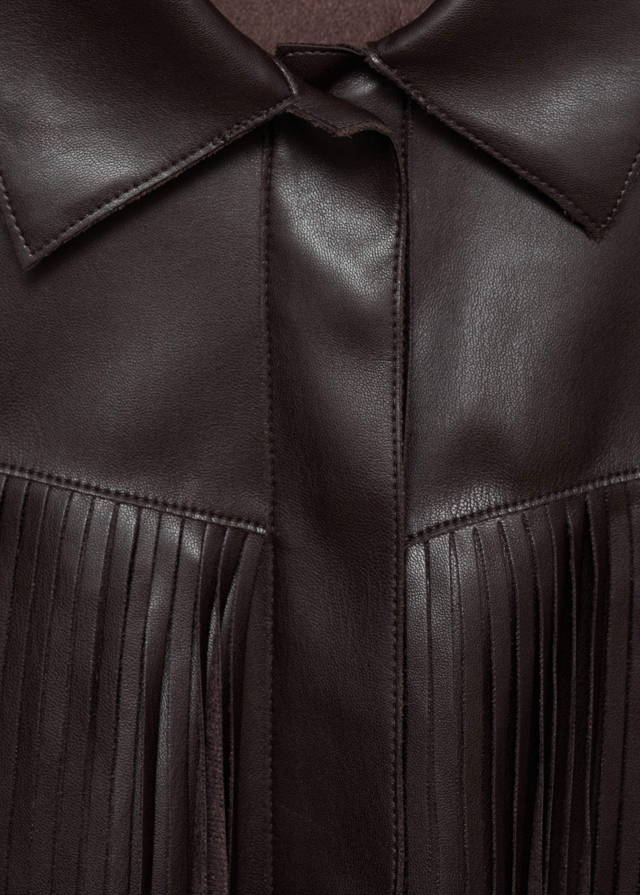 Faux-leather fringed overshirt - Details of the article 8