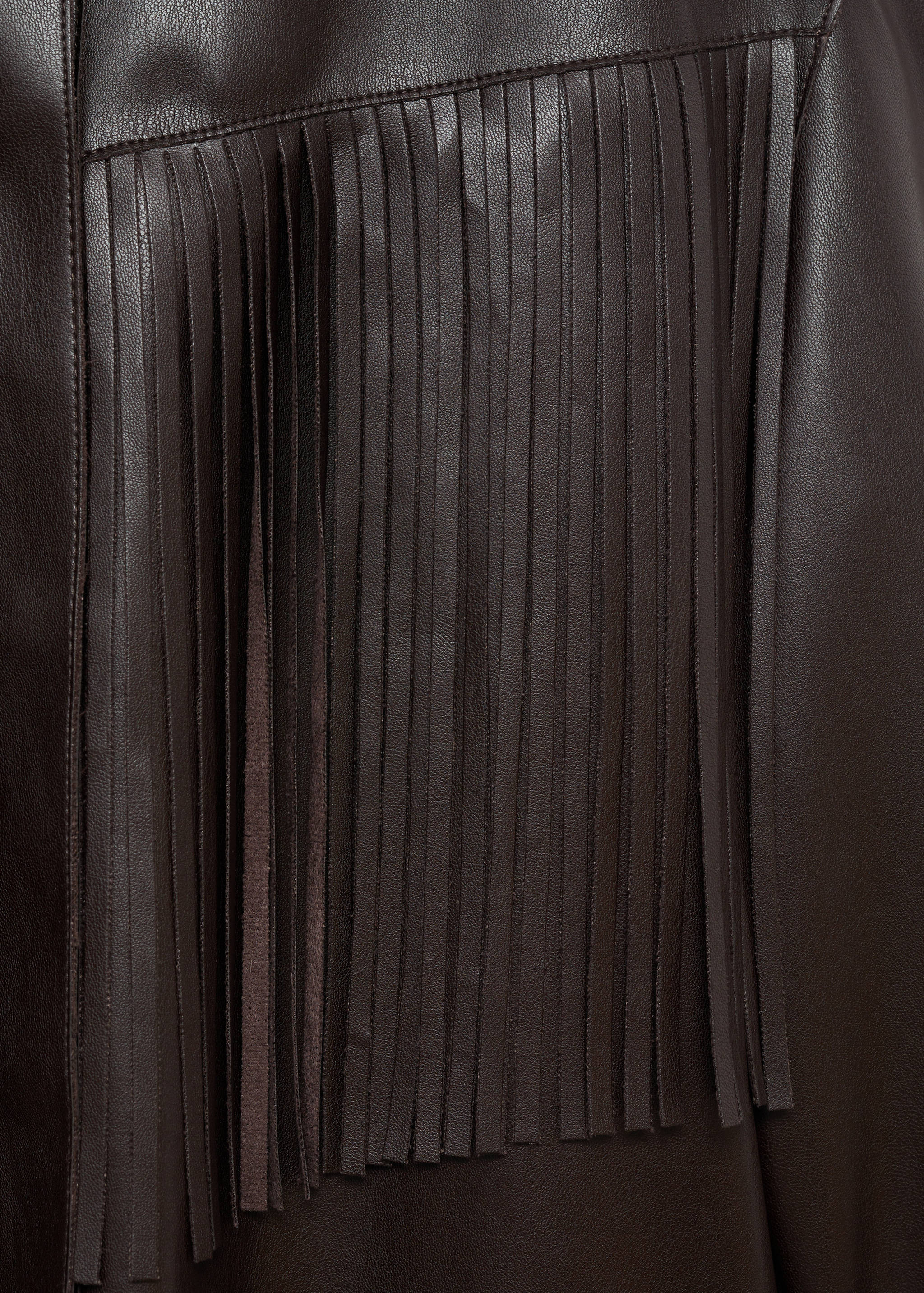 Faux-leather fringed overshirt - Details of the article 0