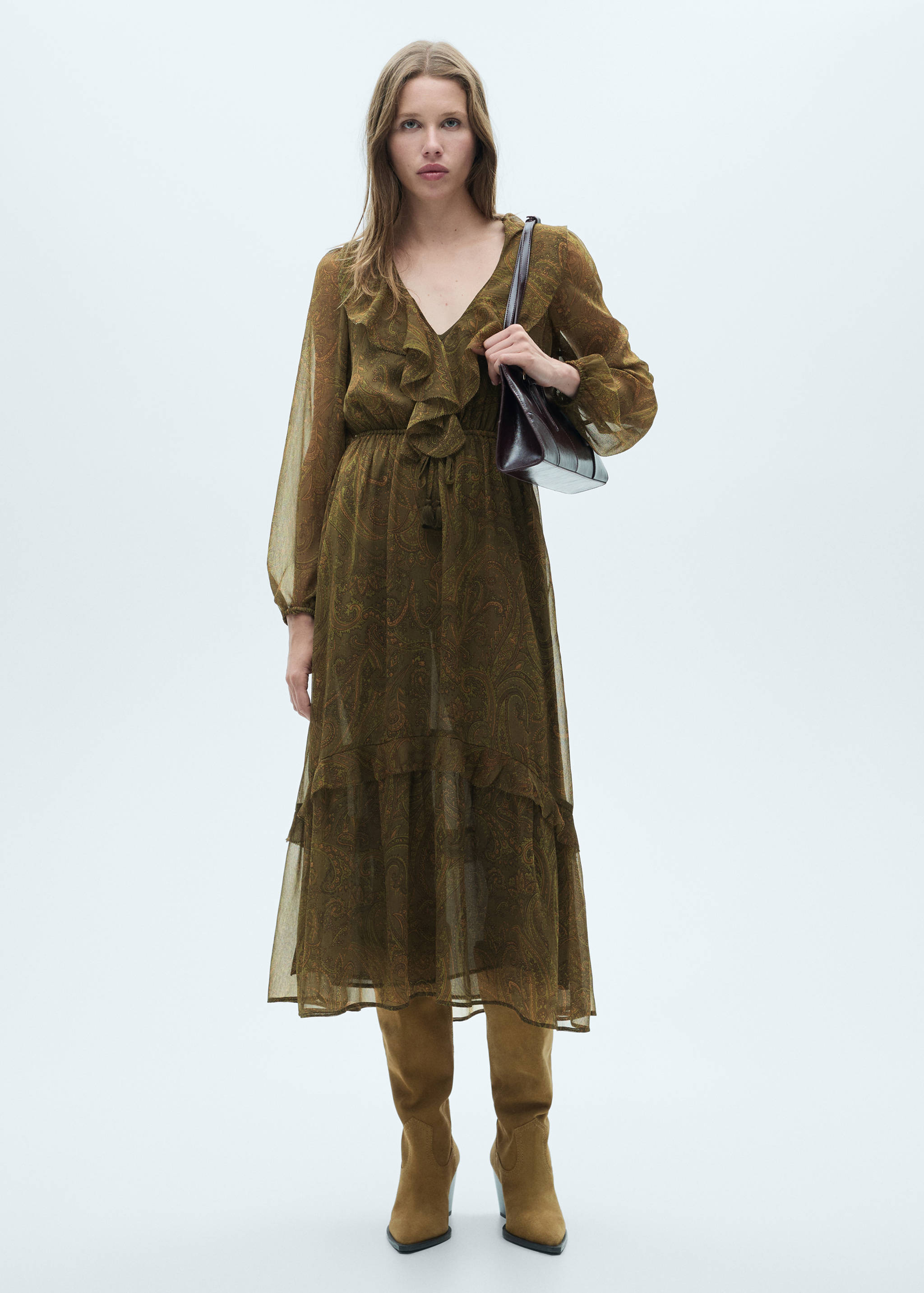 Robe en imprimé cachemire volant - Plan général