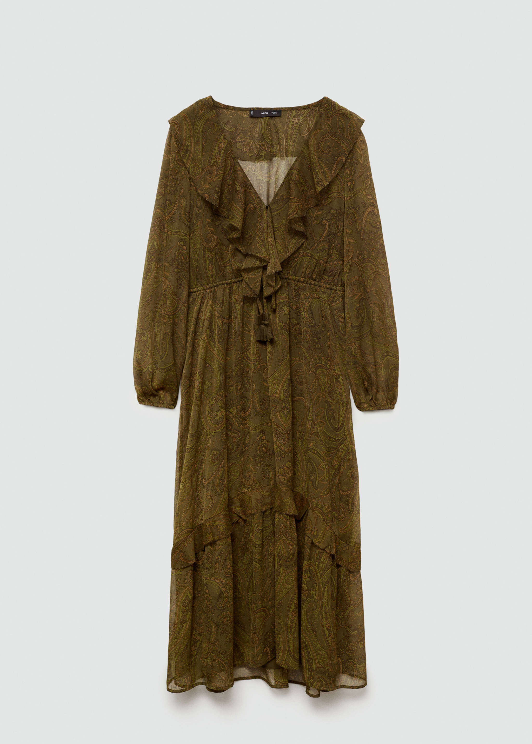 Ruffled paisley-print dress - Women | MANGO OUTLET USA