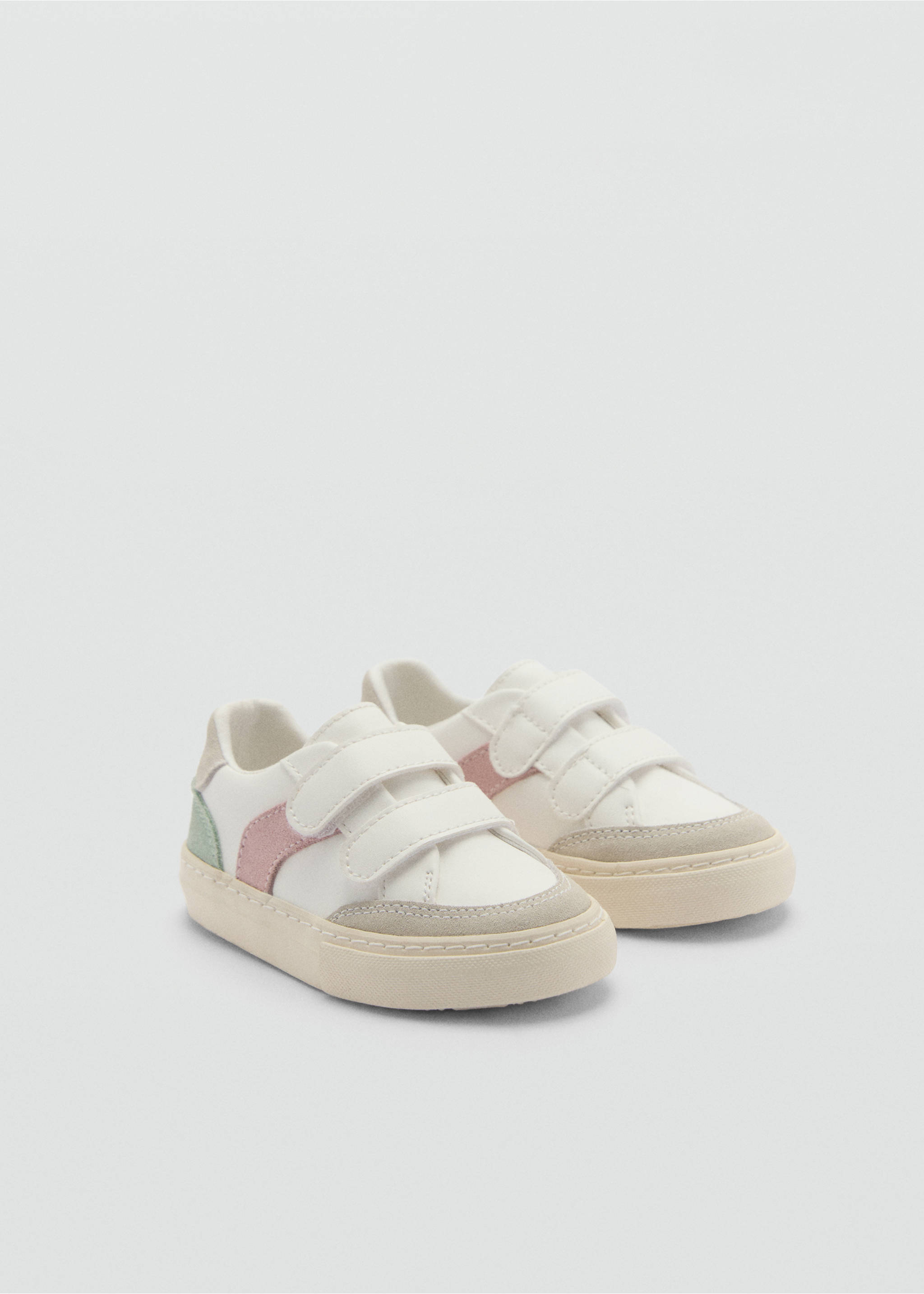 Two-tone velcro trainers - Medium plane, White. Ref: 77077687-00.