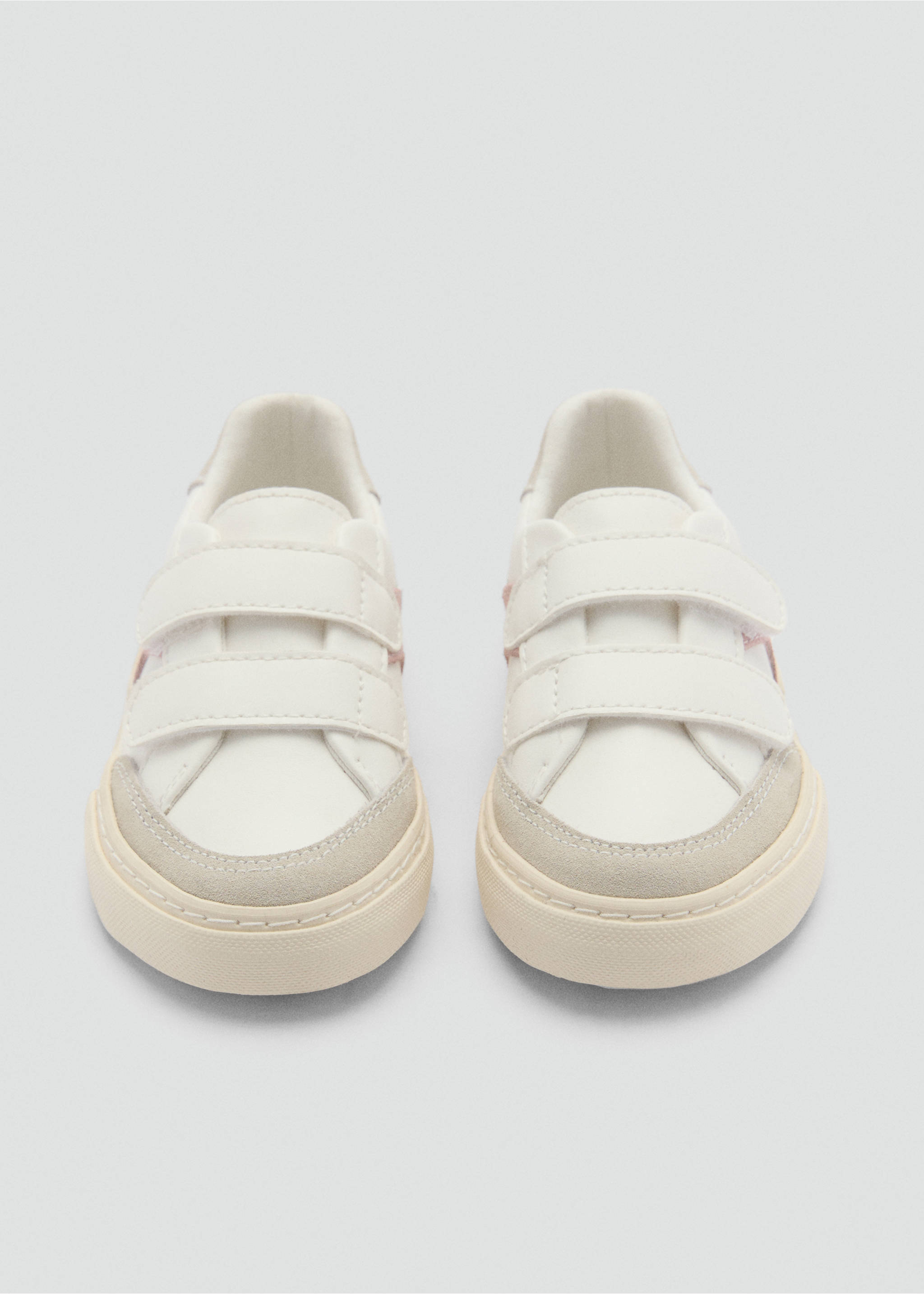 Two-tone velcro trainers - Details of the article 1, White. Ref: 77077687-00.
