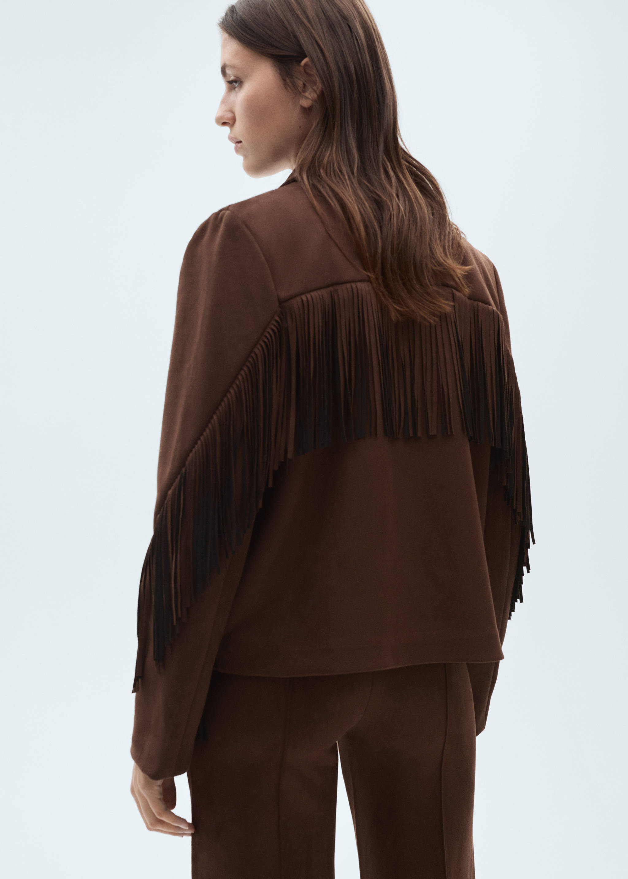 Suede-effect fringed jacket - Reverse of the article
