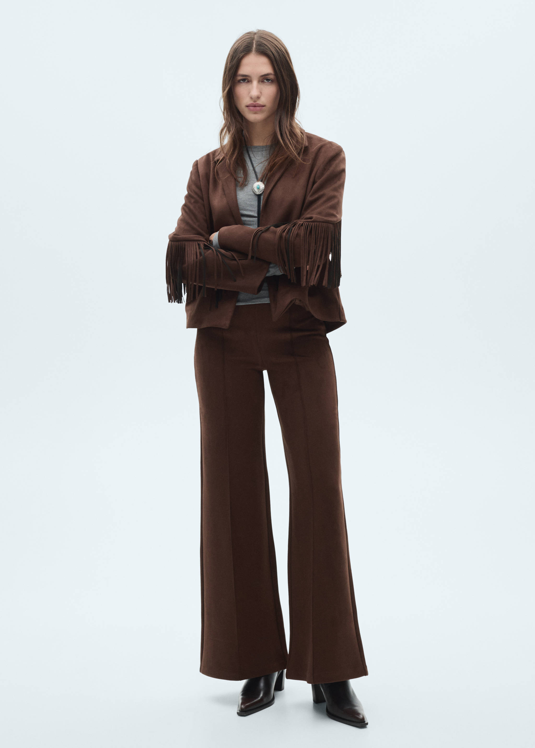 Suede-effect fringed jacket - Details of the article 2