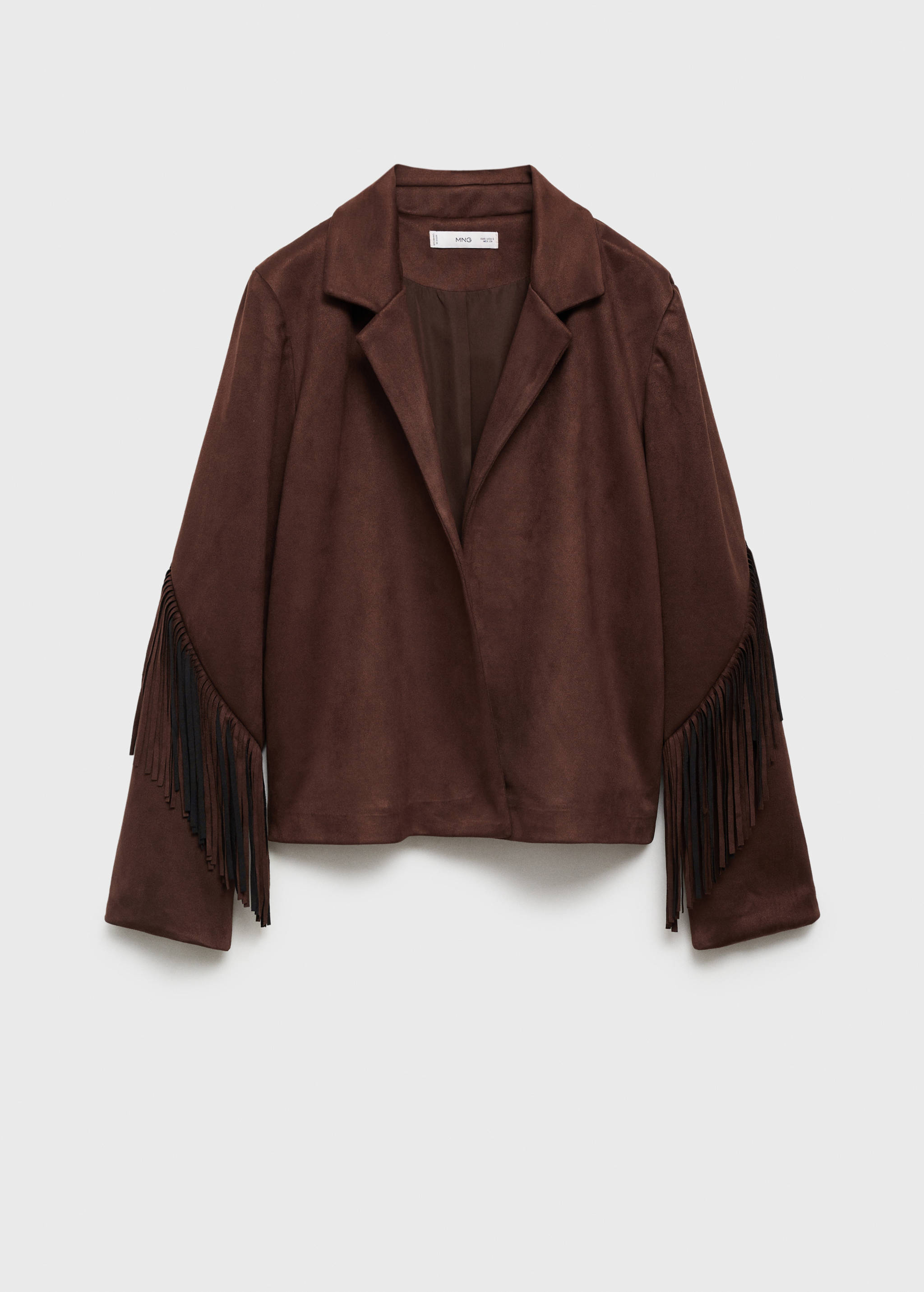 Suede-effect fringed jacket - Article without model