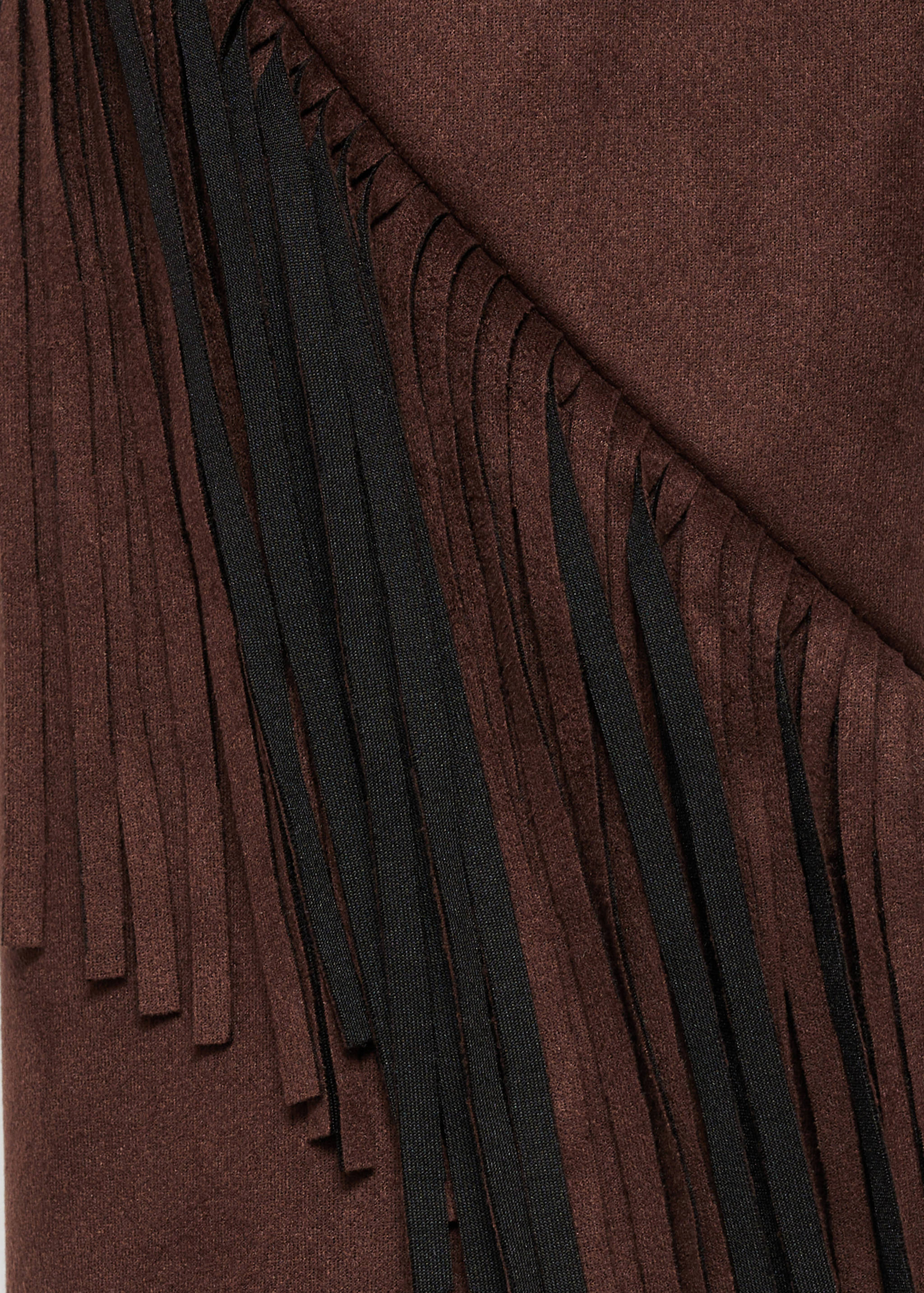 Suede-effect fringed jacket - Details of the article 0