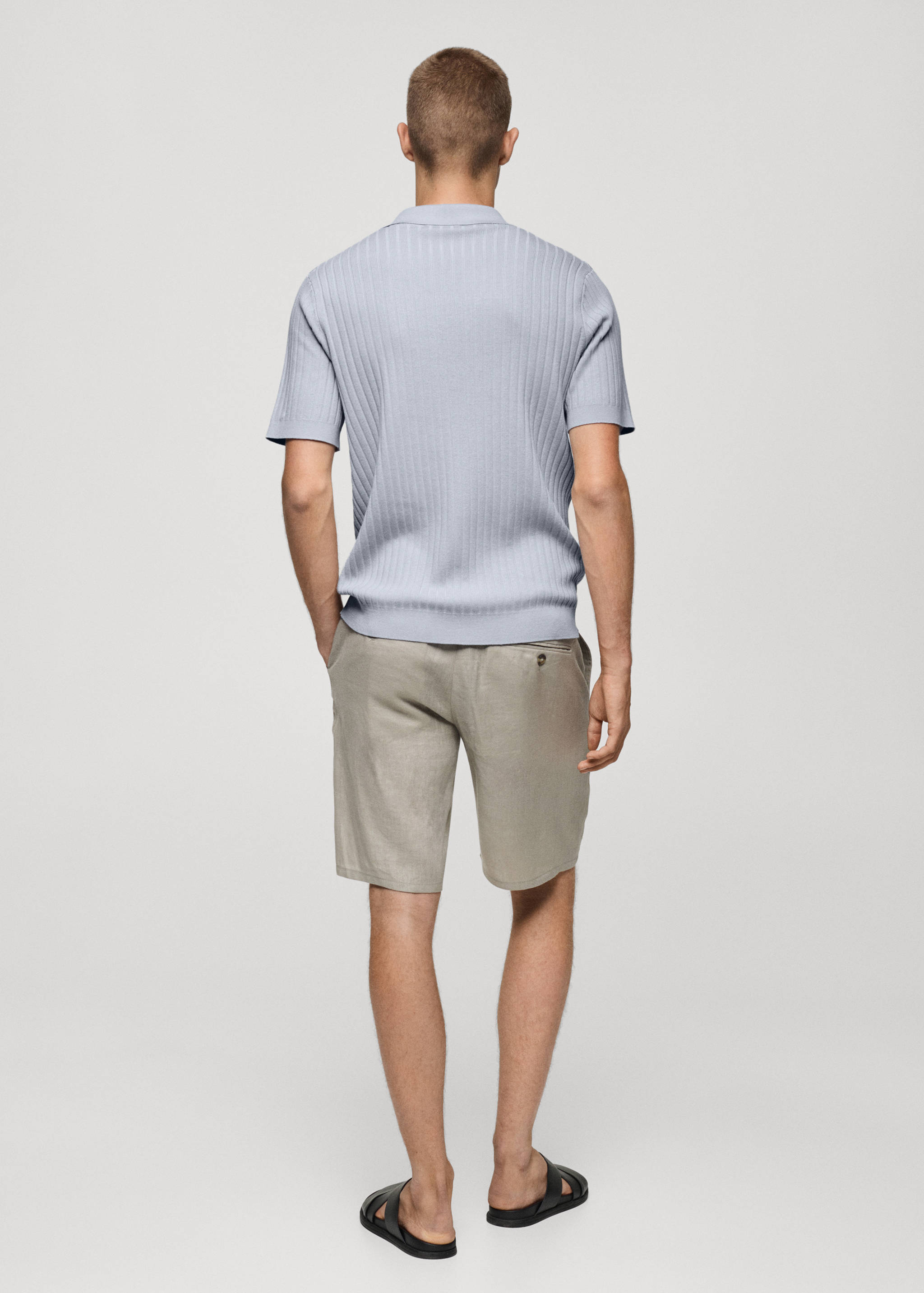 Fine rib-knit polo shirt - Reverse of the article