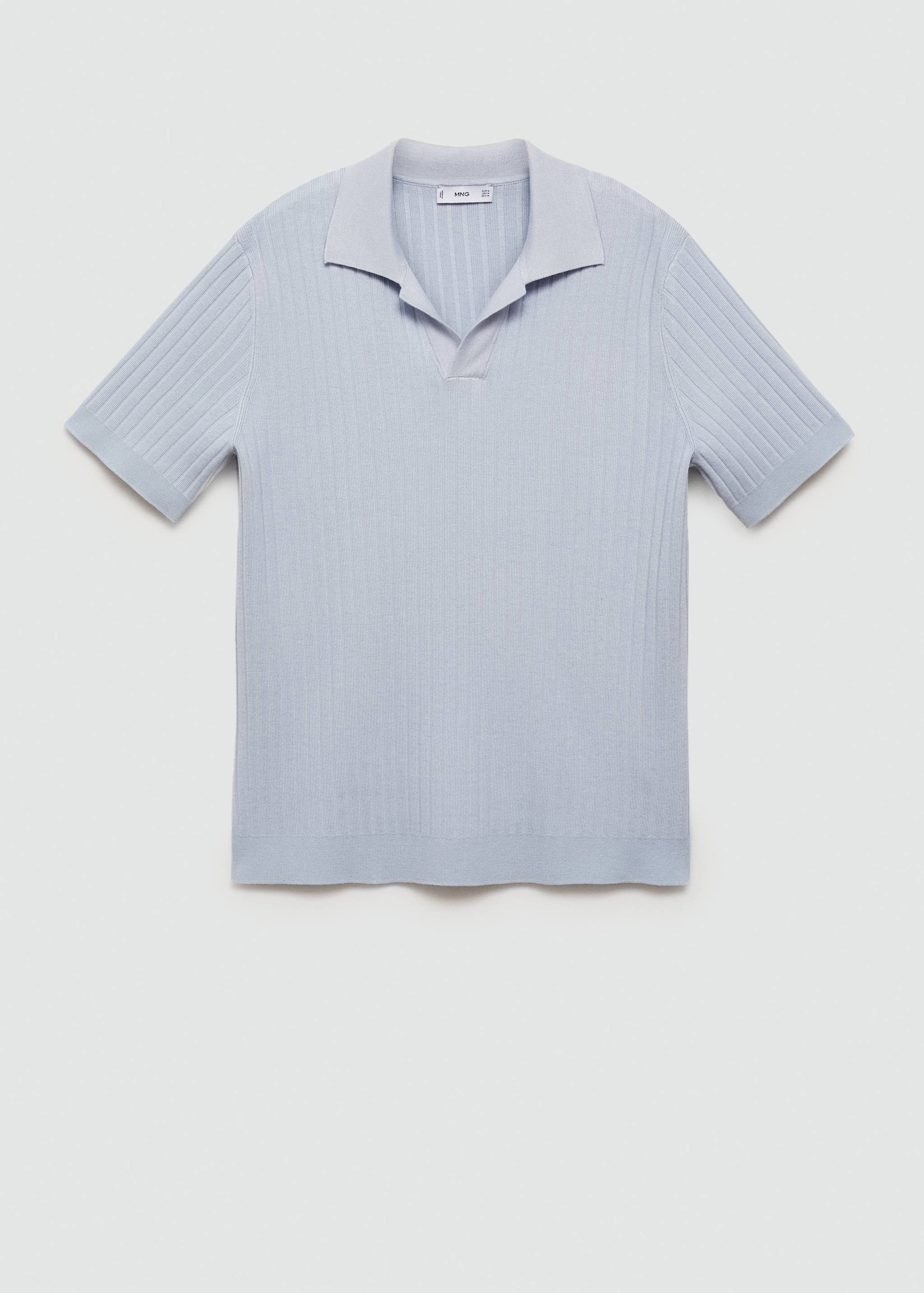 Fine rib-knit polo shirt - Article without model