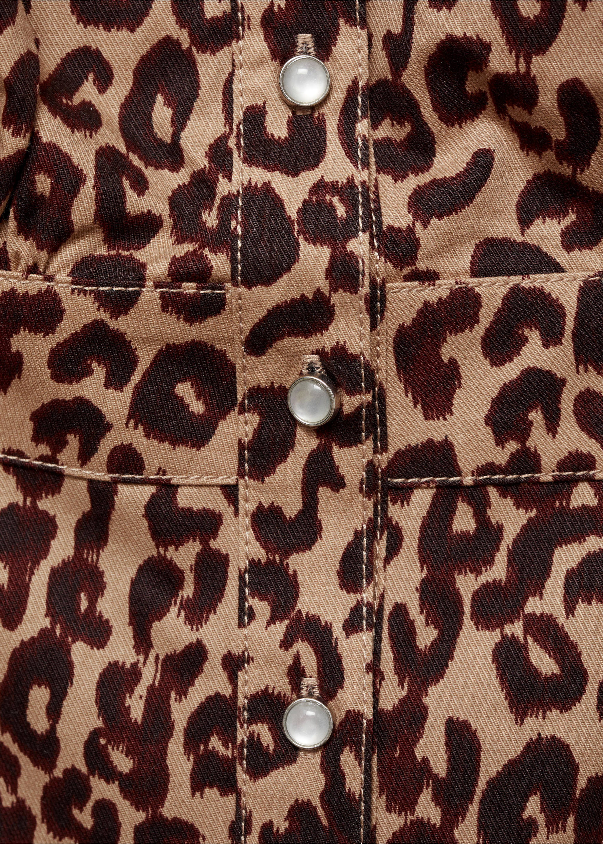 Leopard-print shirt dress - Details of the article 0, Brown. Ref: 77077699-00.