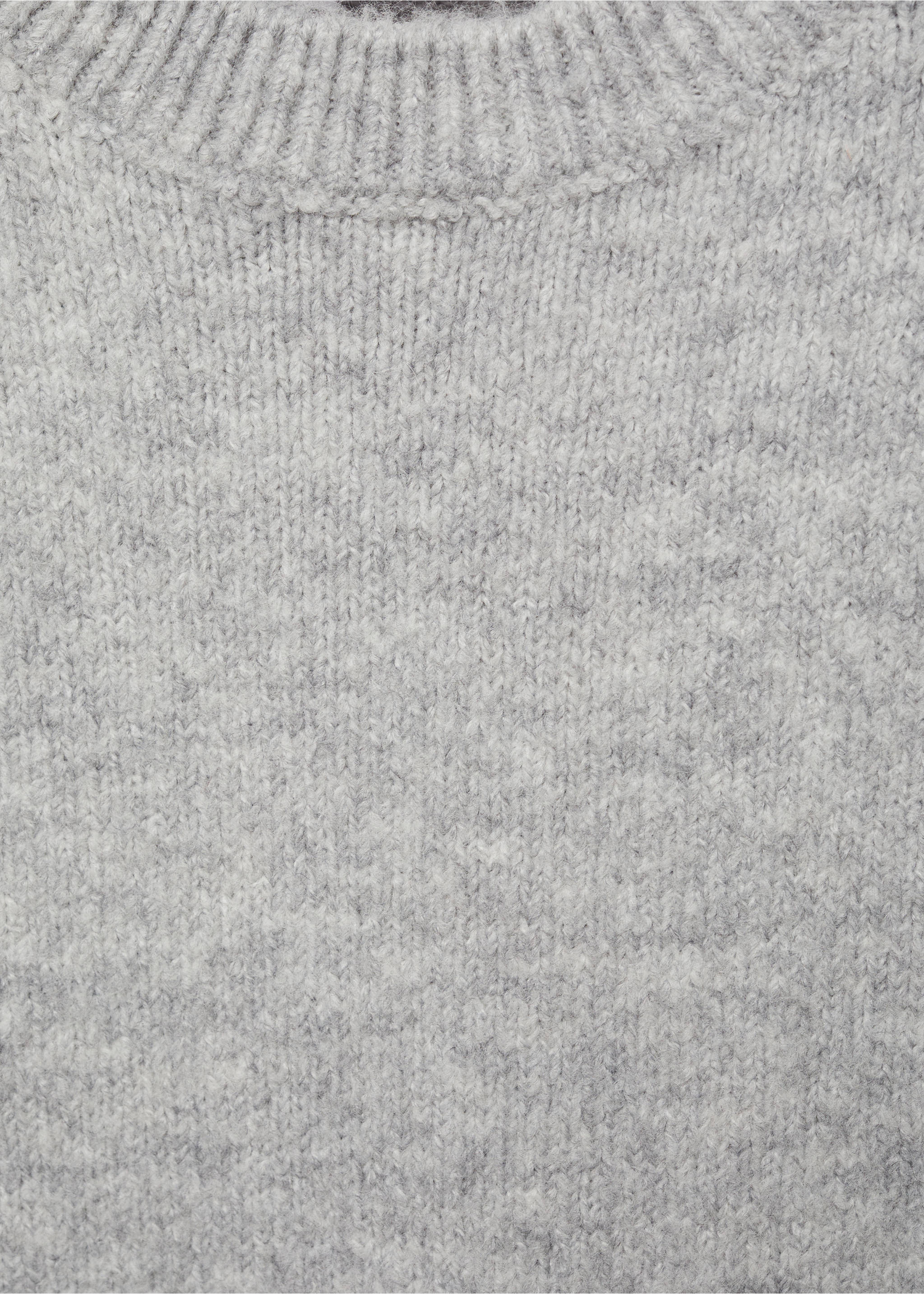 Sukienka dzianinowa z bufiastymi rękawami - Szczegóły artykułu 8, Średni szary. Ref: 77077708-00.