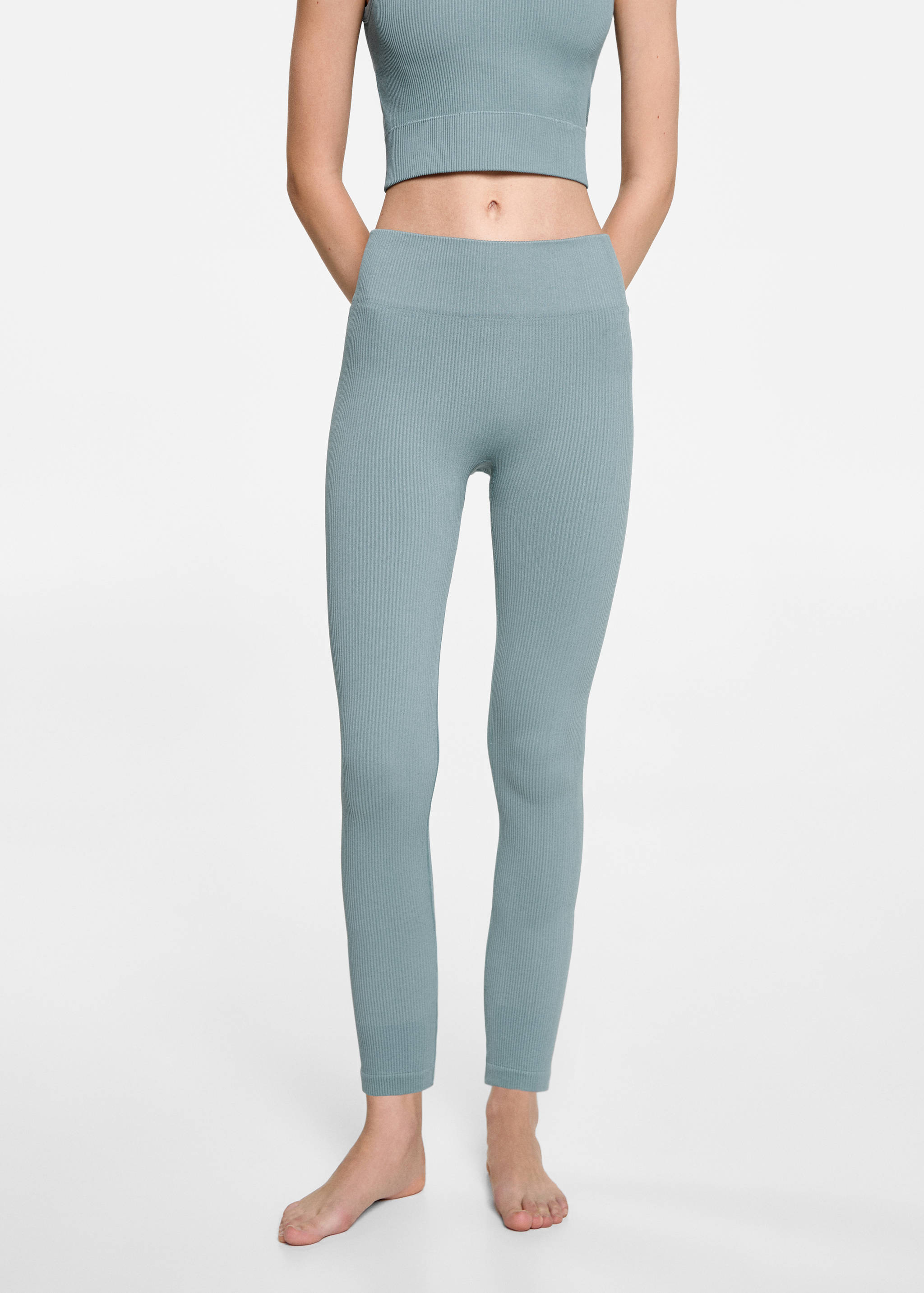 Leggings esportius canalé - Pla mig