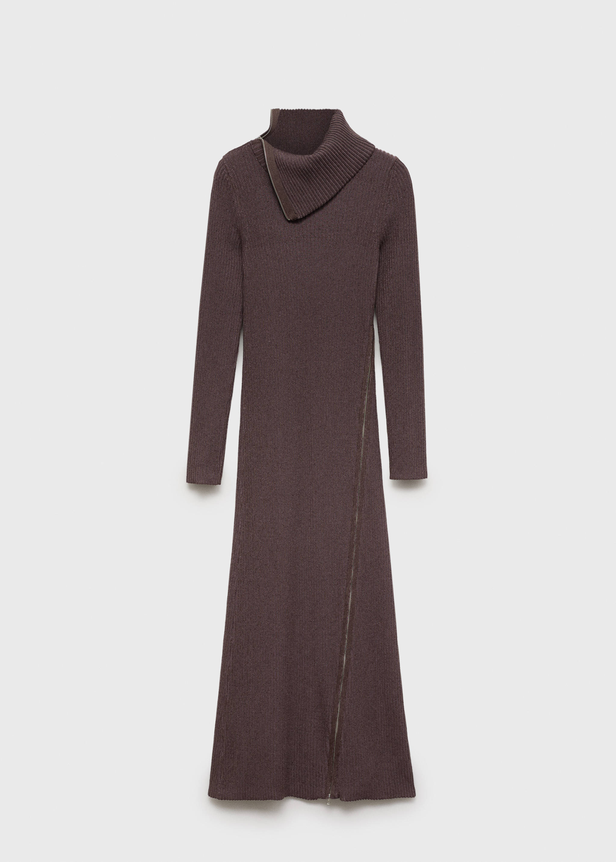 Robe maille côtelée col revers - Article sans modèle