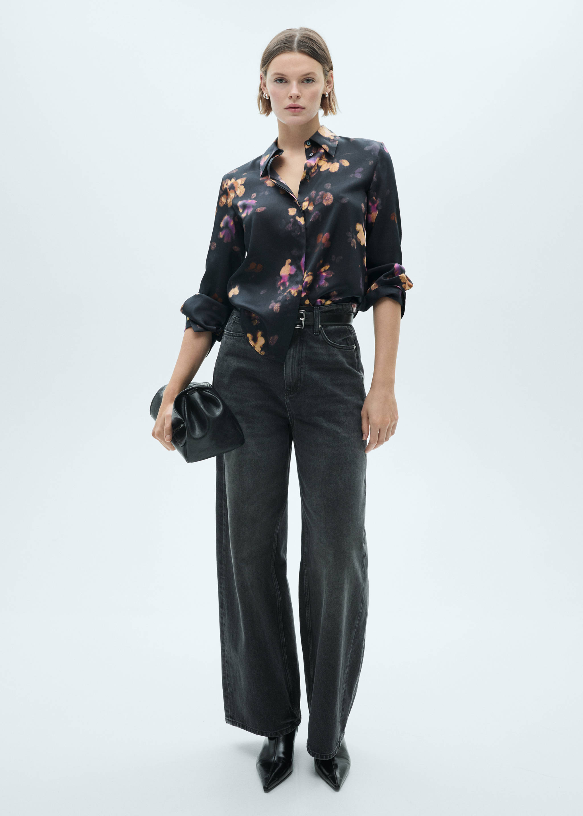 Satin print shirt - General plane