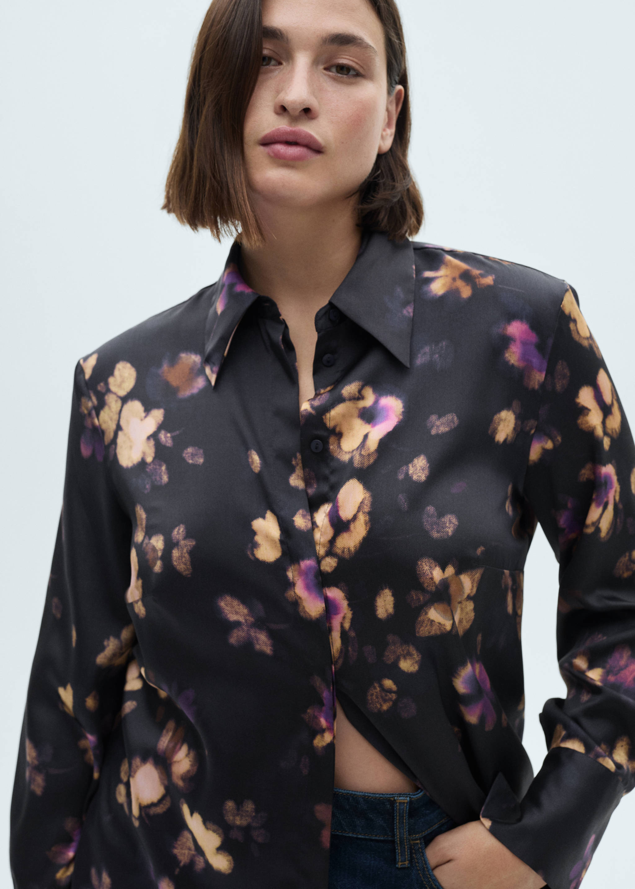 Satin print shirt - Details of the article 5