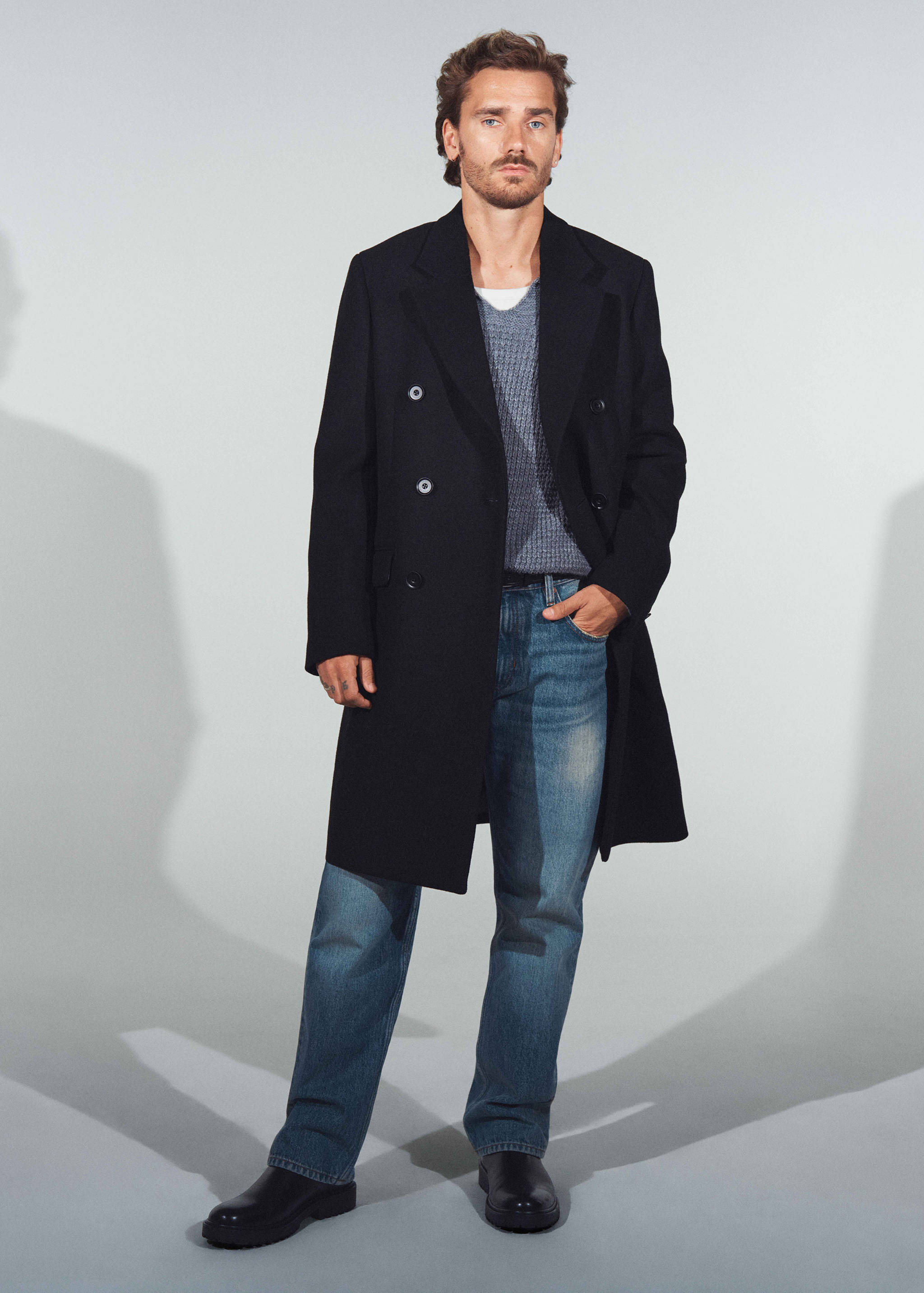 Recycled wool double-breasted coat - Details of the article 5