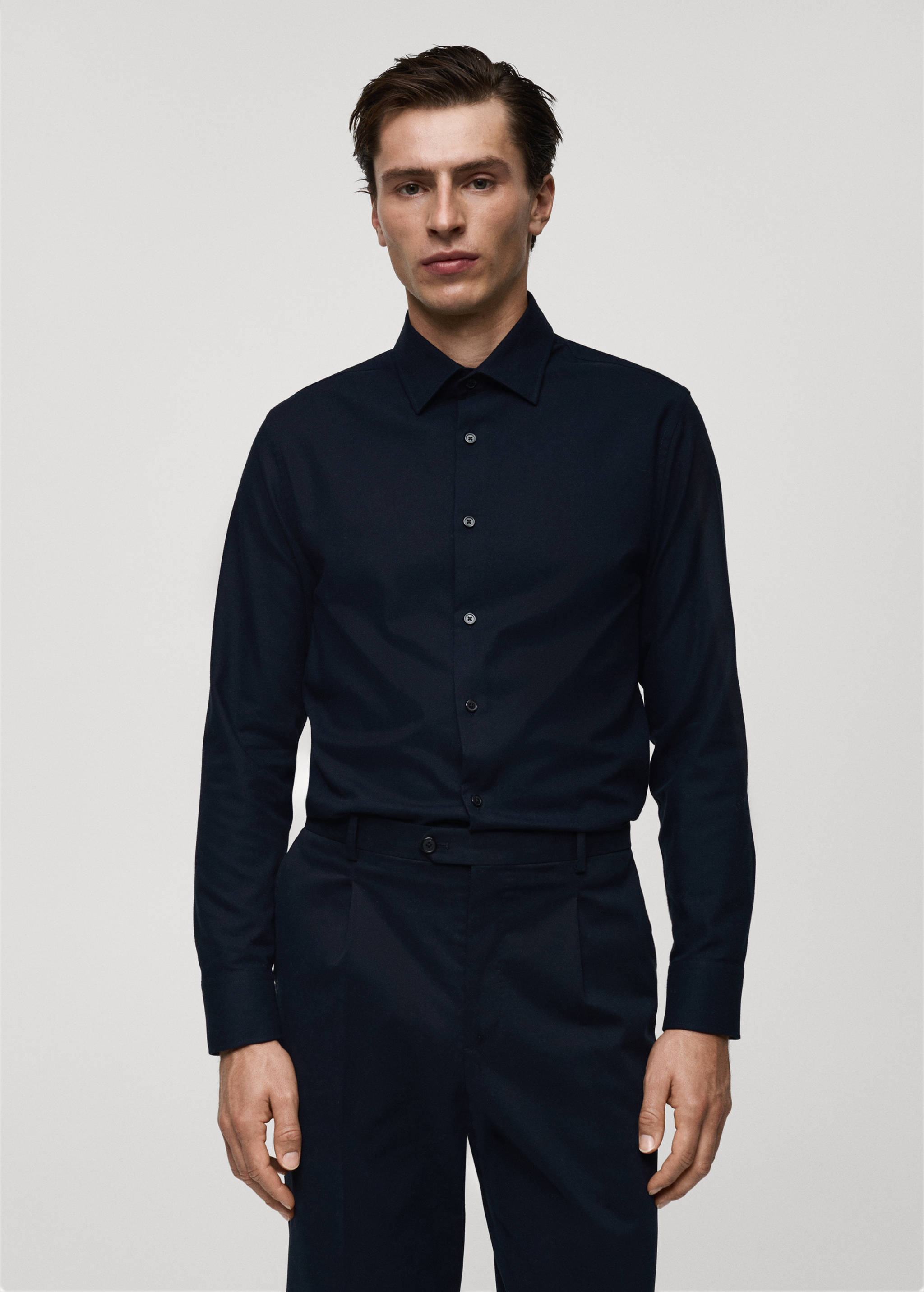 Oberhemd aus Kaschmir und Baumwolle - Mittlere Ansicht