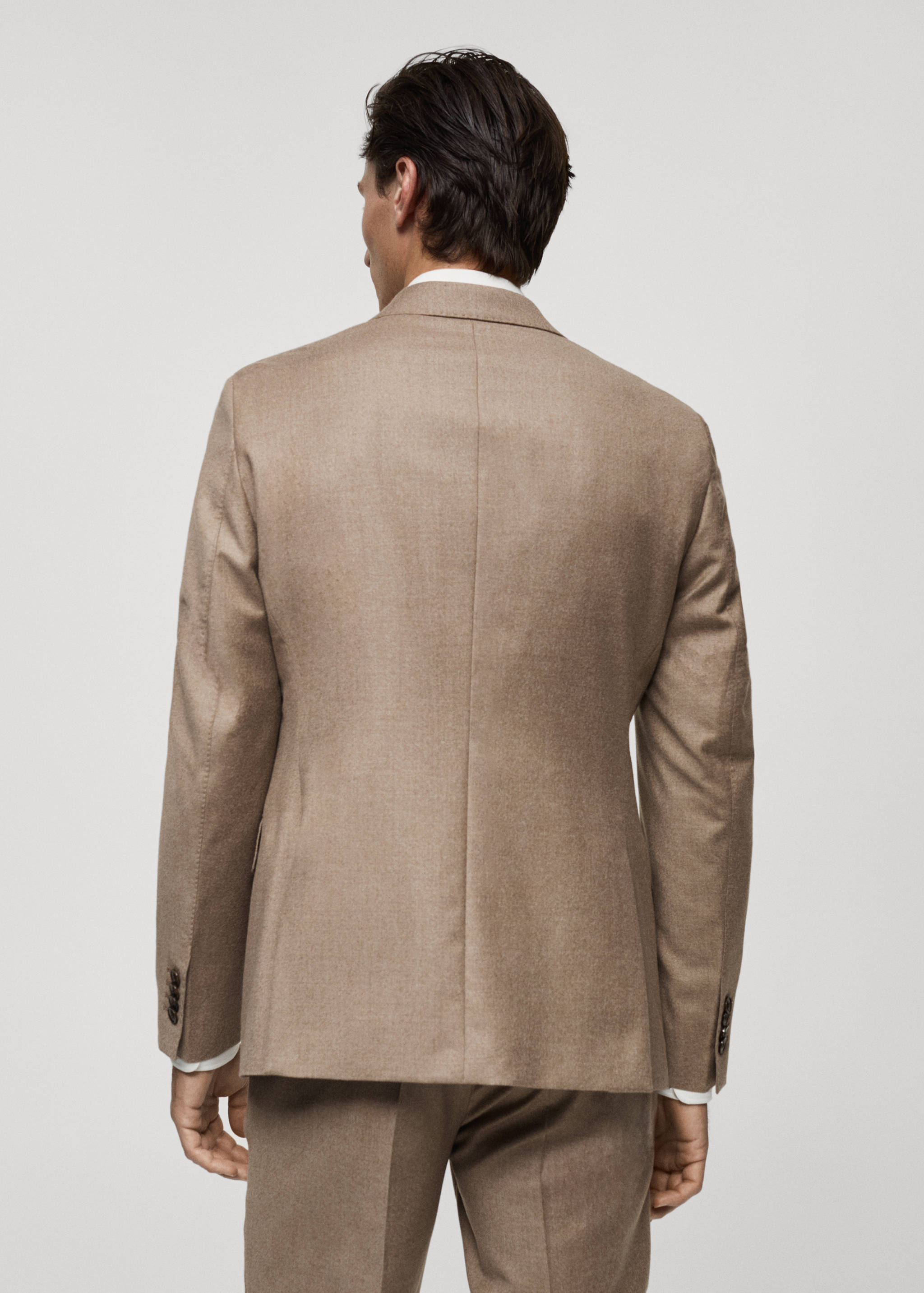 Italian 100% virgin wool flannel suit jacket - Reverse of the article