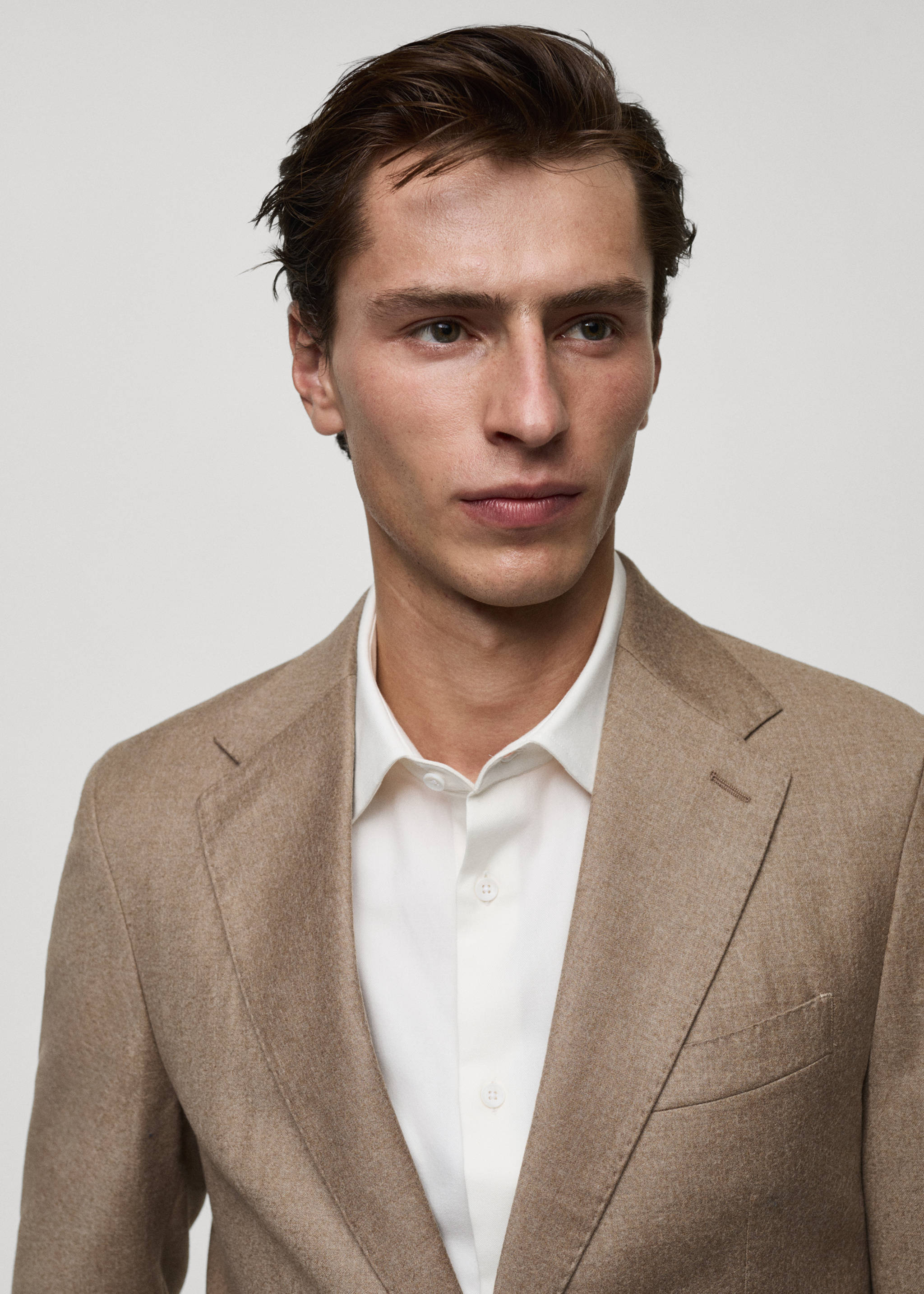 Italian 100% virgin wool flannel suit jacket - Details of the article 1