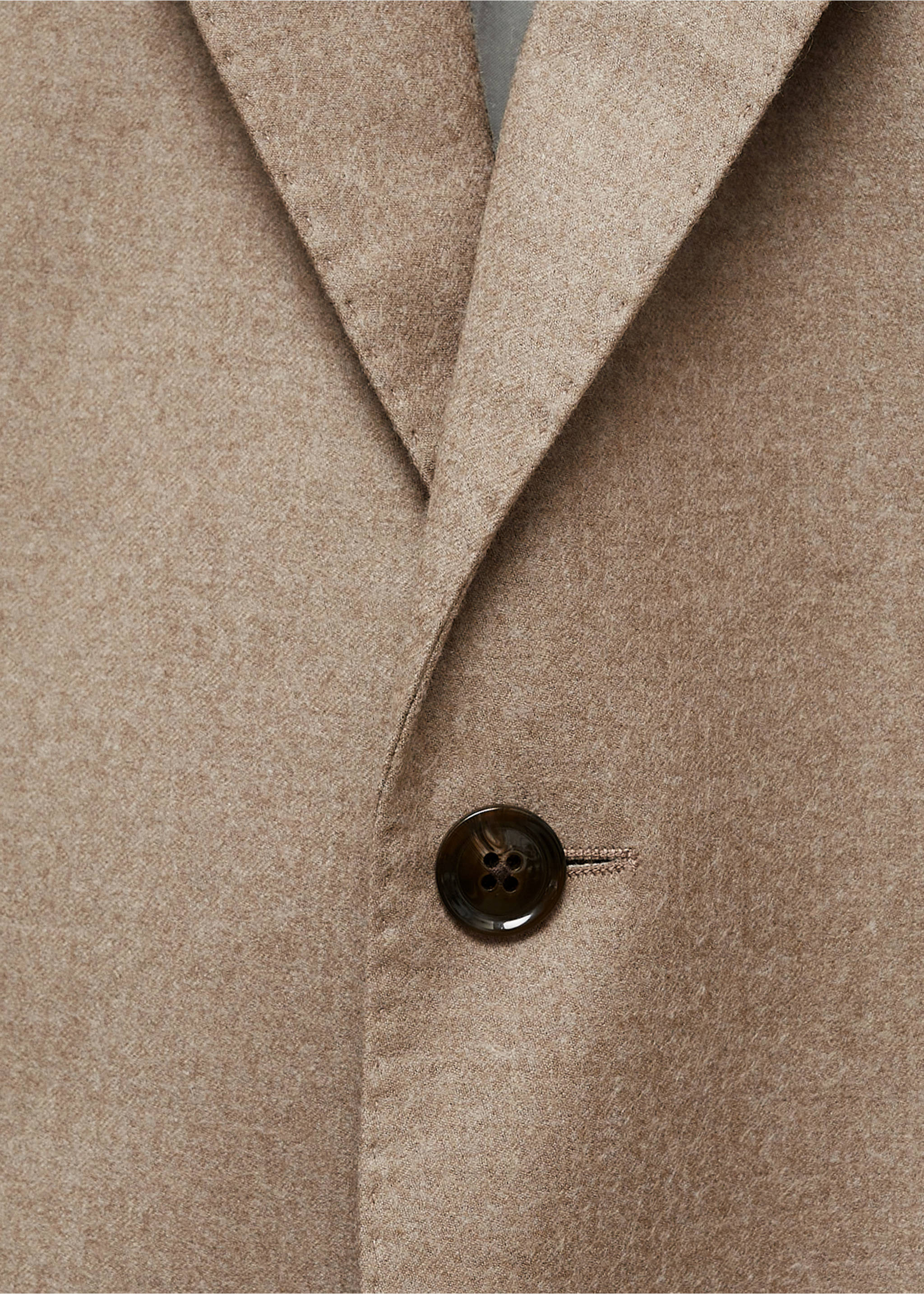 Veste costume flanelle 100 % laine italienne - Détail de l'article 8, Marron moyen. Ref: 77077915-00.