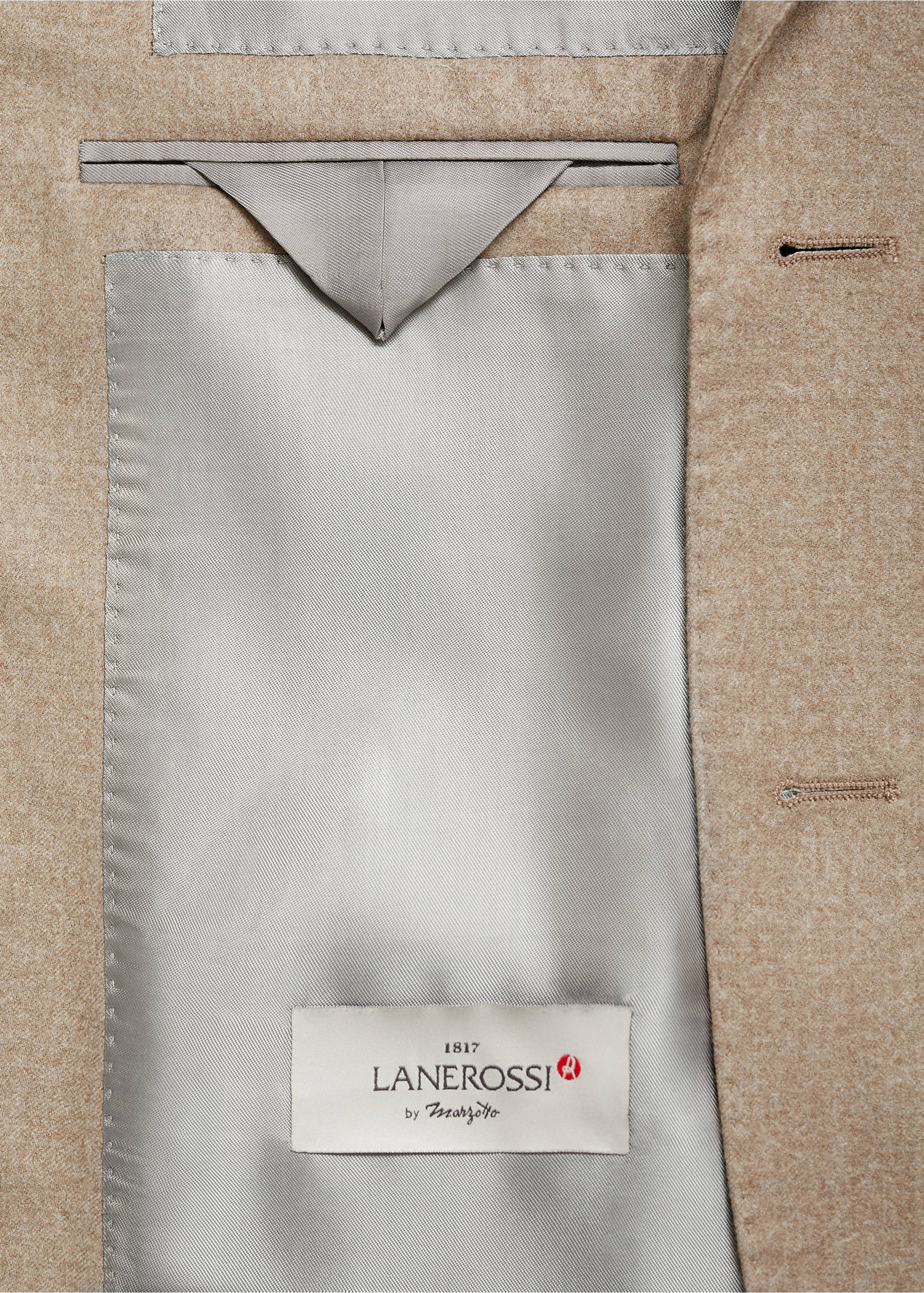 Veste costume flanelle 100 % laine italienne - Détail de l'article 0, Marron moyen. Ref: 77077915-00.