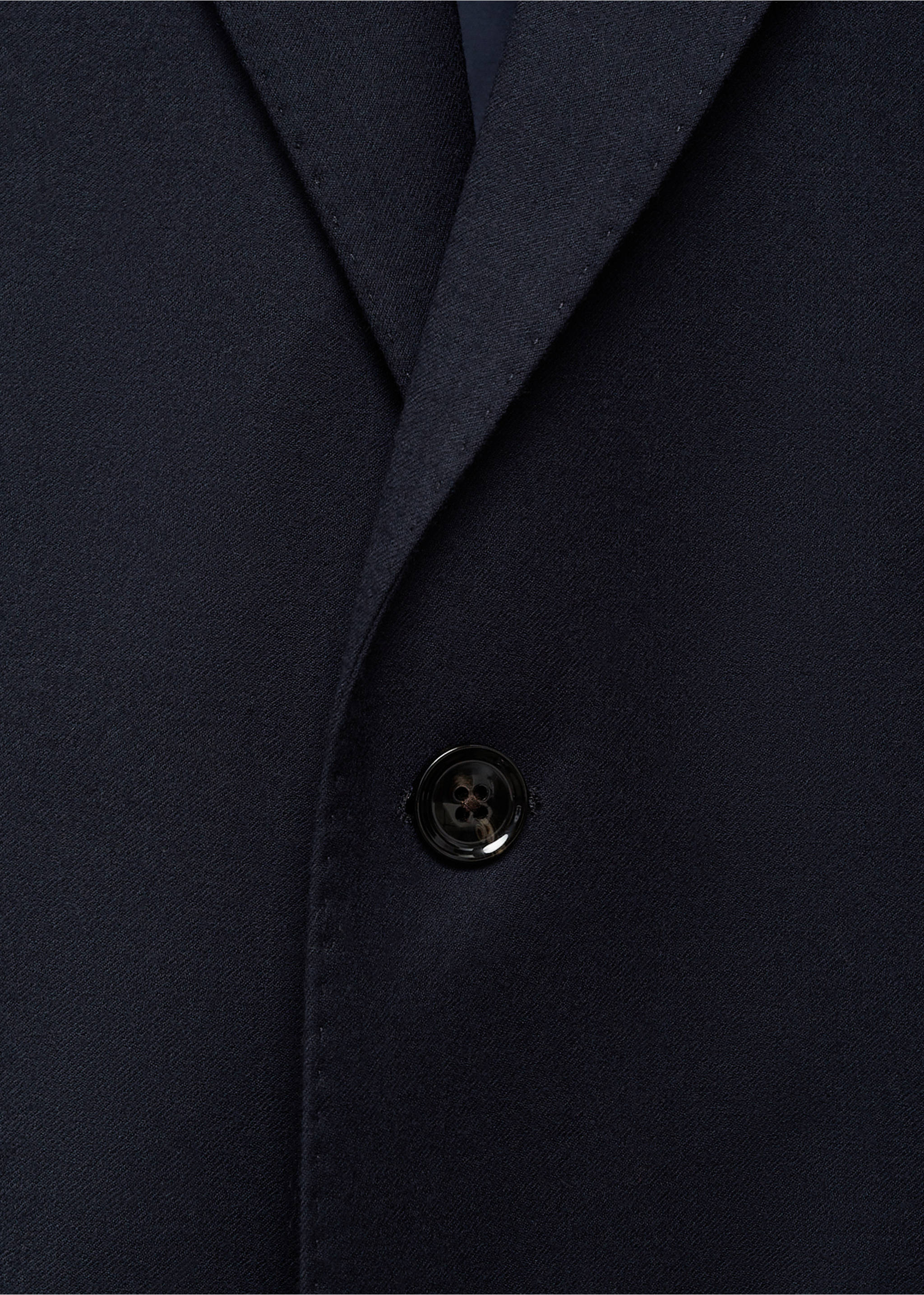 Blazer de fato de flanela de 100% lã italiana - Pormenor do artigo 8, Azul-marinho escuro. Ref: 77077916-00.