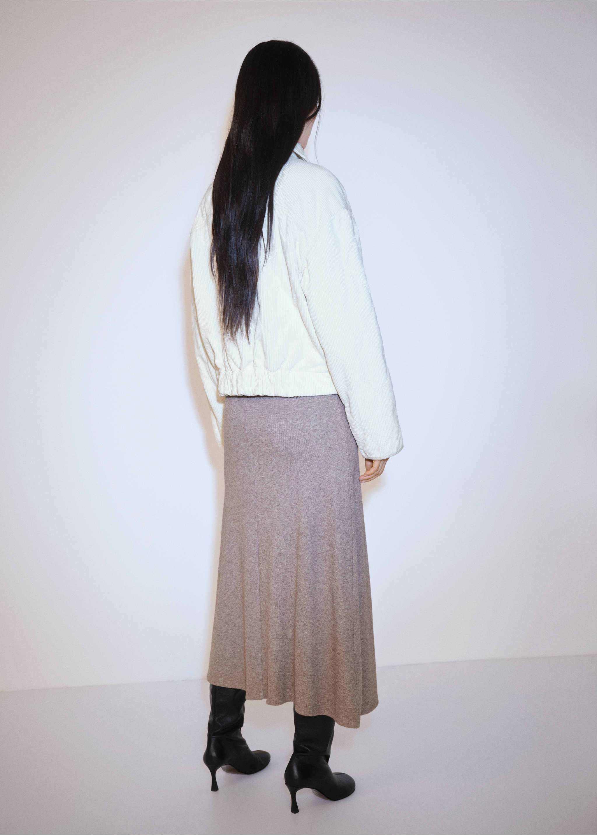 Quilted corduroy jacket - Reverse of the article, Off White. Ref: 77077917-00.