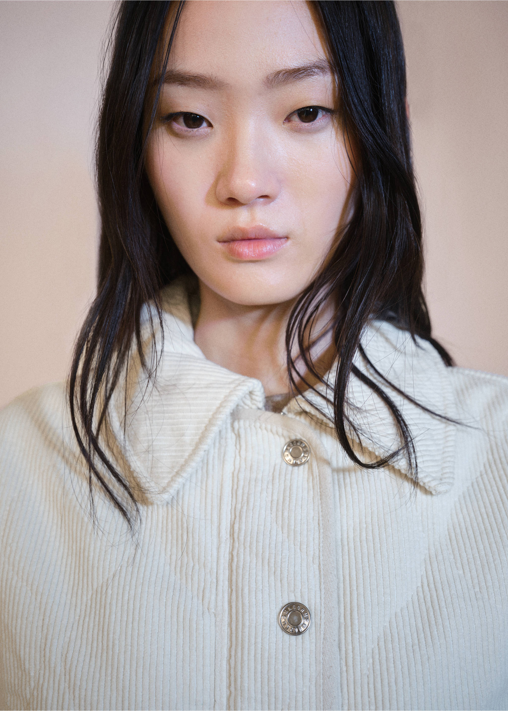 Quilted corduroy jacket - Details of the article 1, Off White. Ref: 77077917-00.