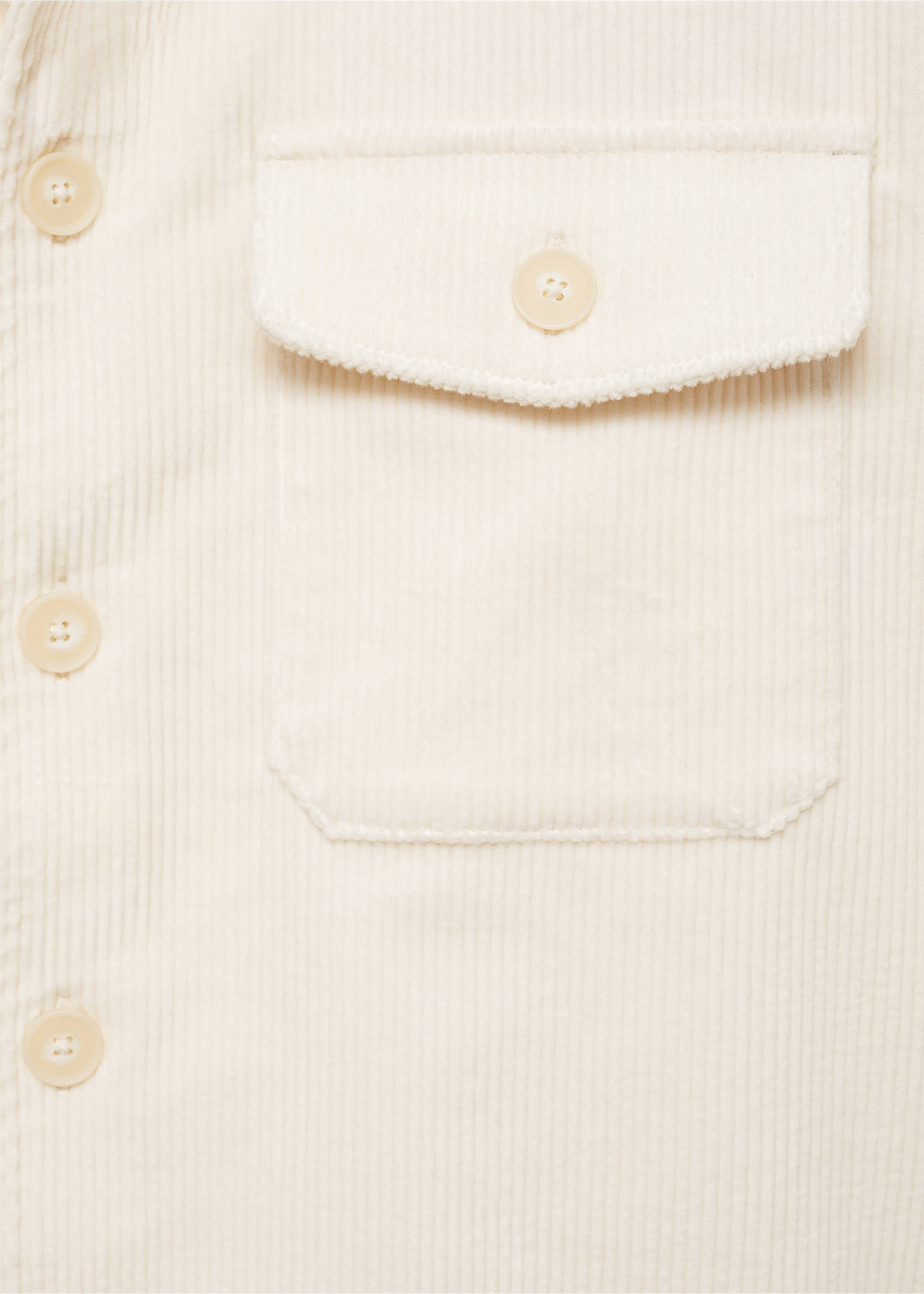 Corduroy overshirt with pockets - Details of the article 0, Off White. Ref: 77077921-00.