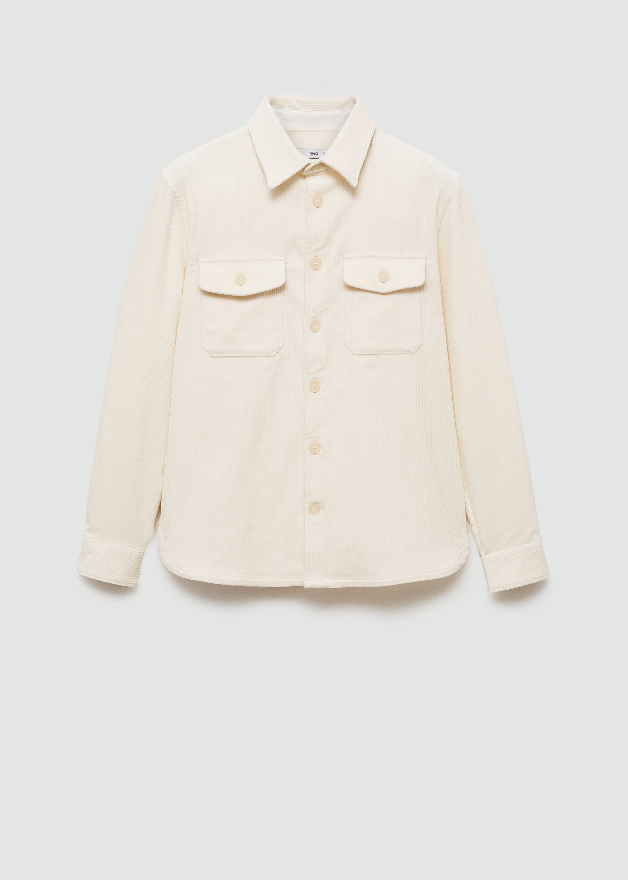 Corduroy overshirt with pockets - Article without model, Off White. Ref: 77077921-00.