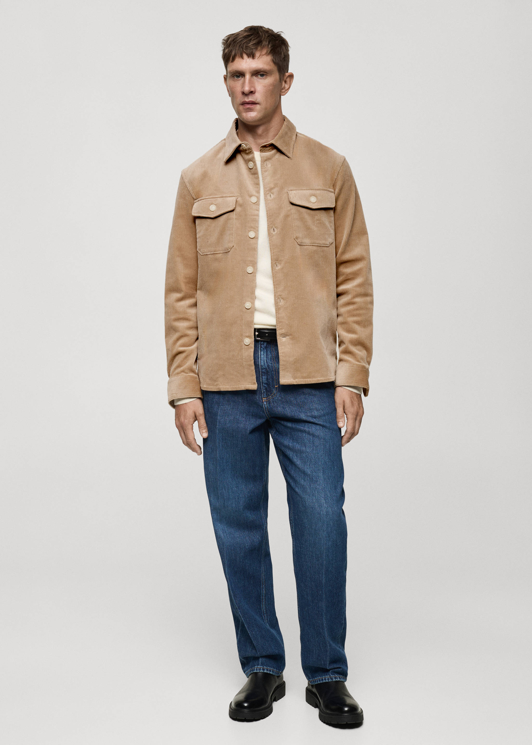 Corduroy overshirt with pockets - General plane