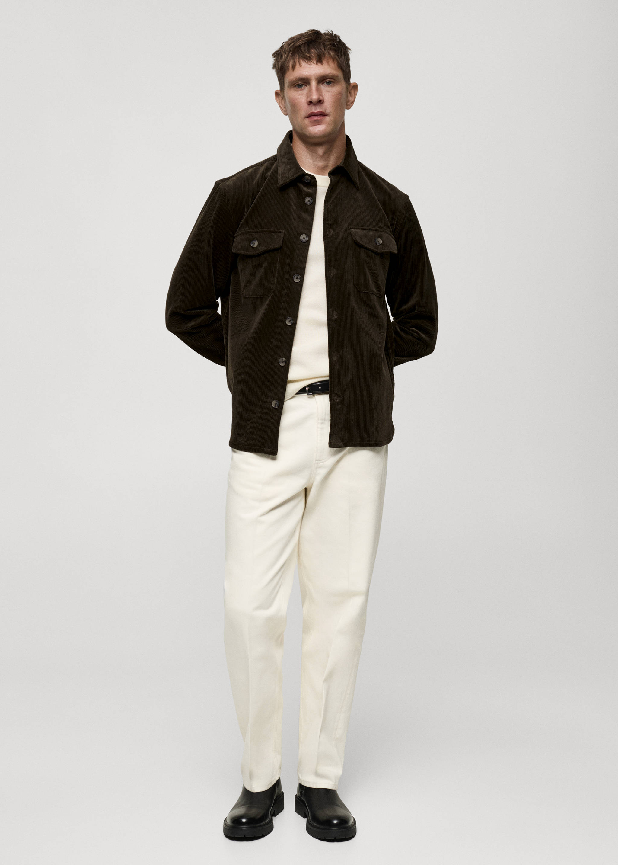 Corduroy overshirt with pockets - General plane